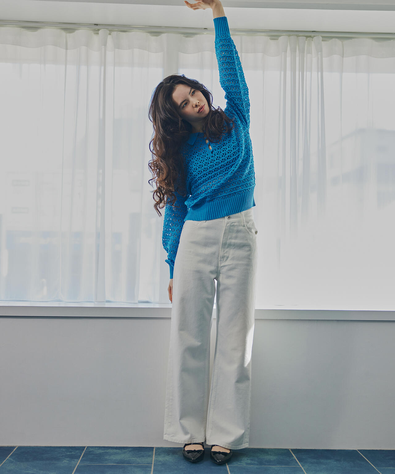 透かし編みポロニット