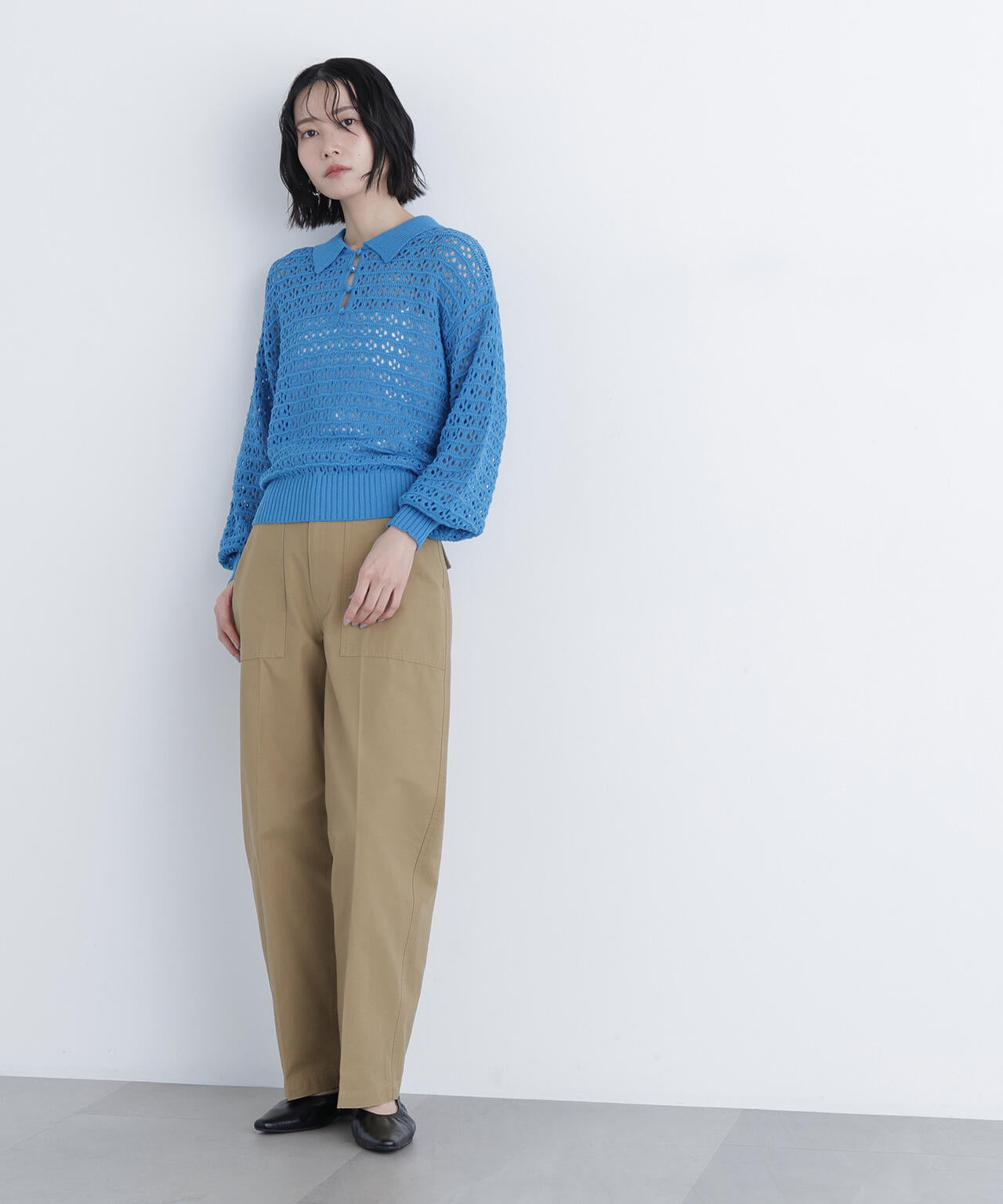 透かし編みポロニット