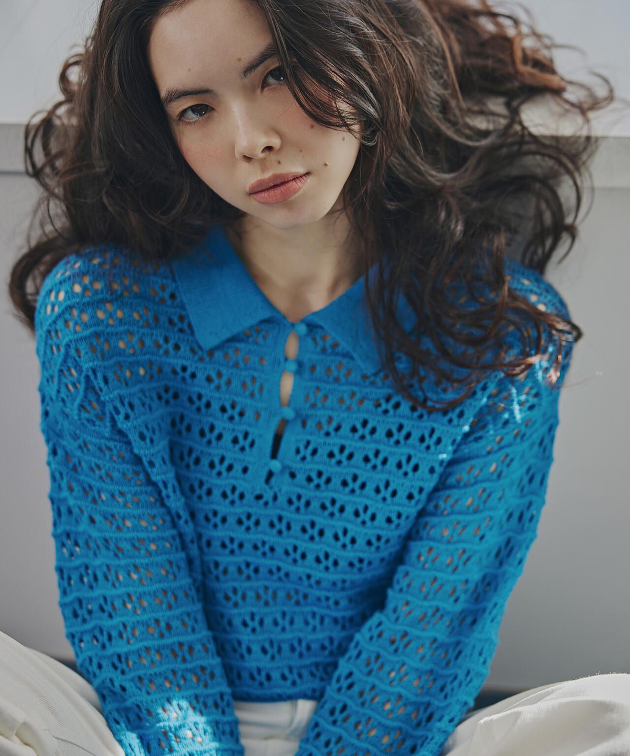 透かし編みポロニット | N. Natural Beauty Basic*（エヌ ナチュラル