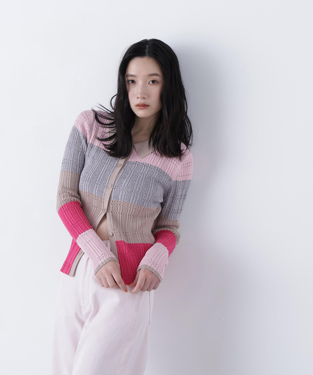 マルチカラーニットカーディガン