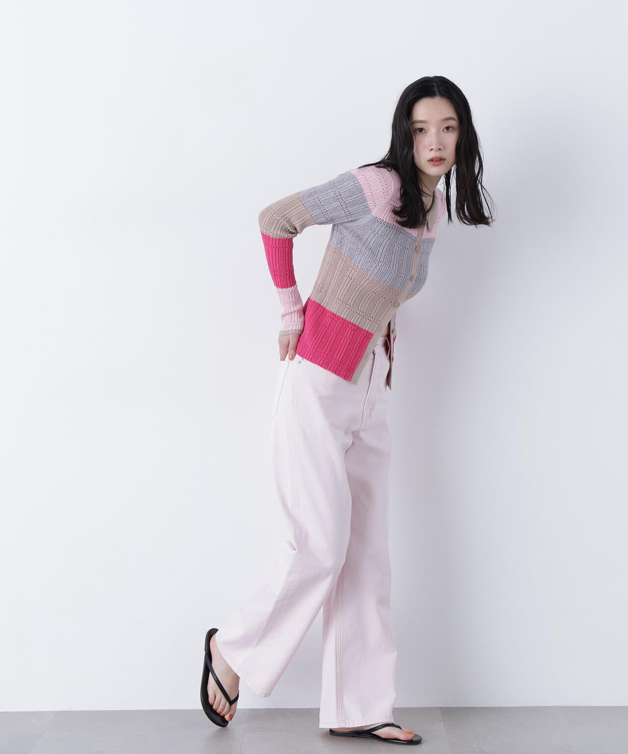 マルチカラーニットカーディガン