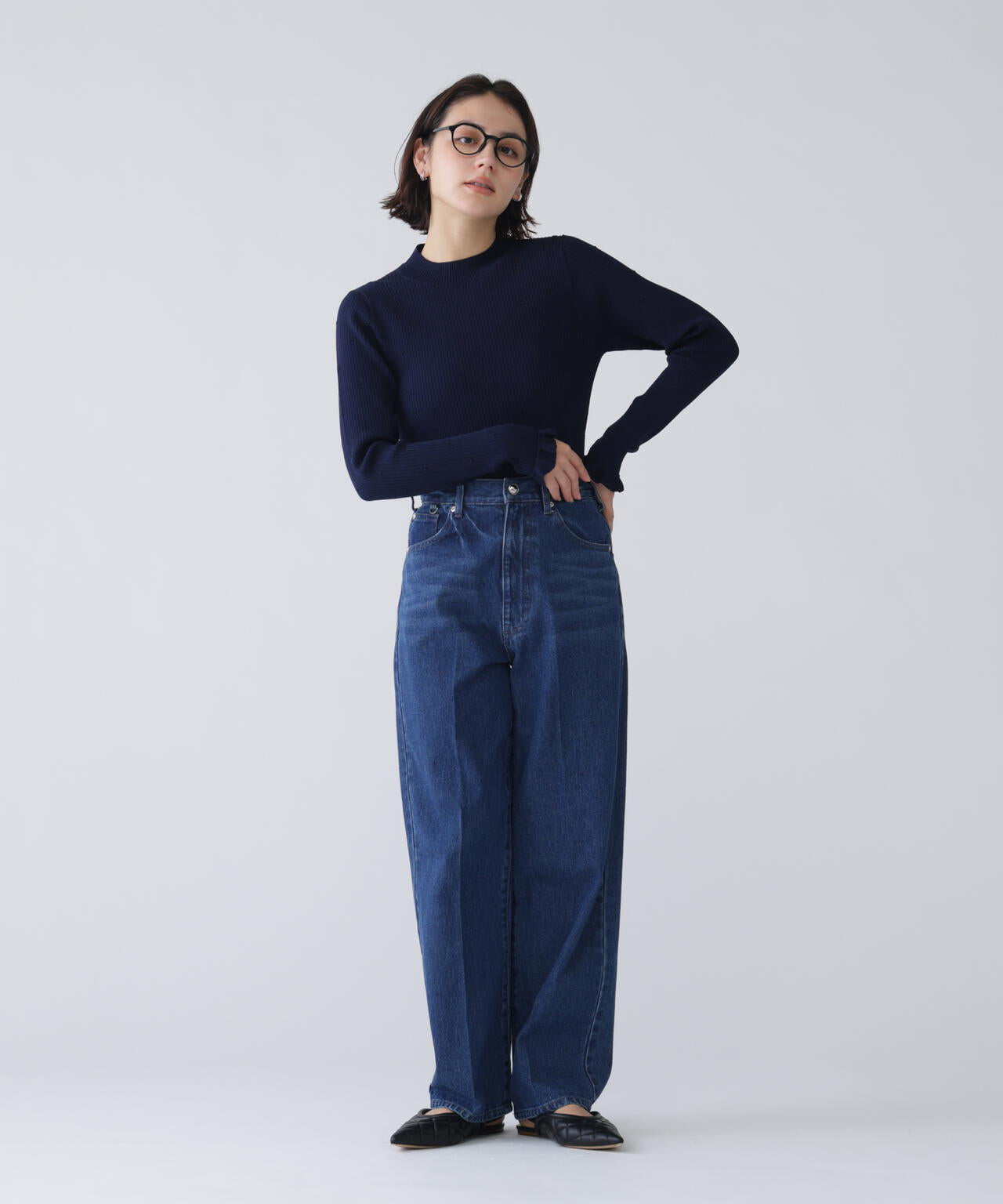 【好きを着て気分が上がる】ドットジャガードニット