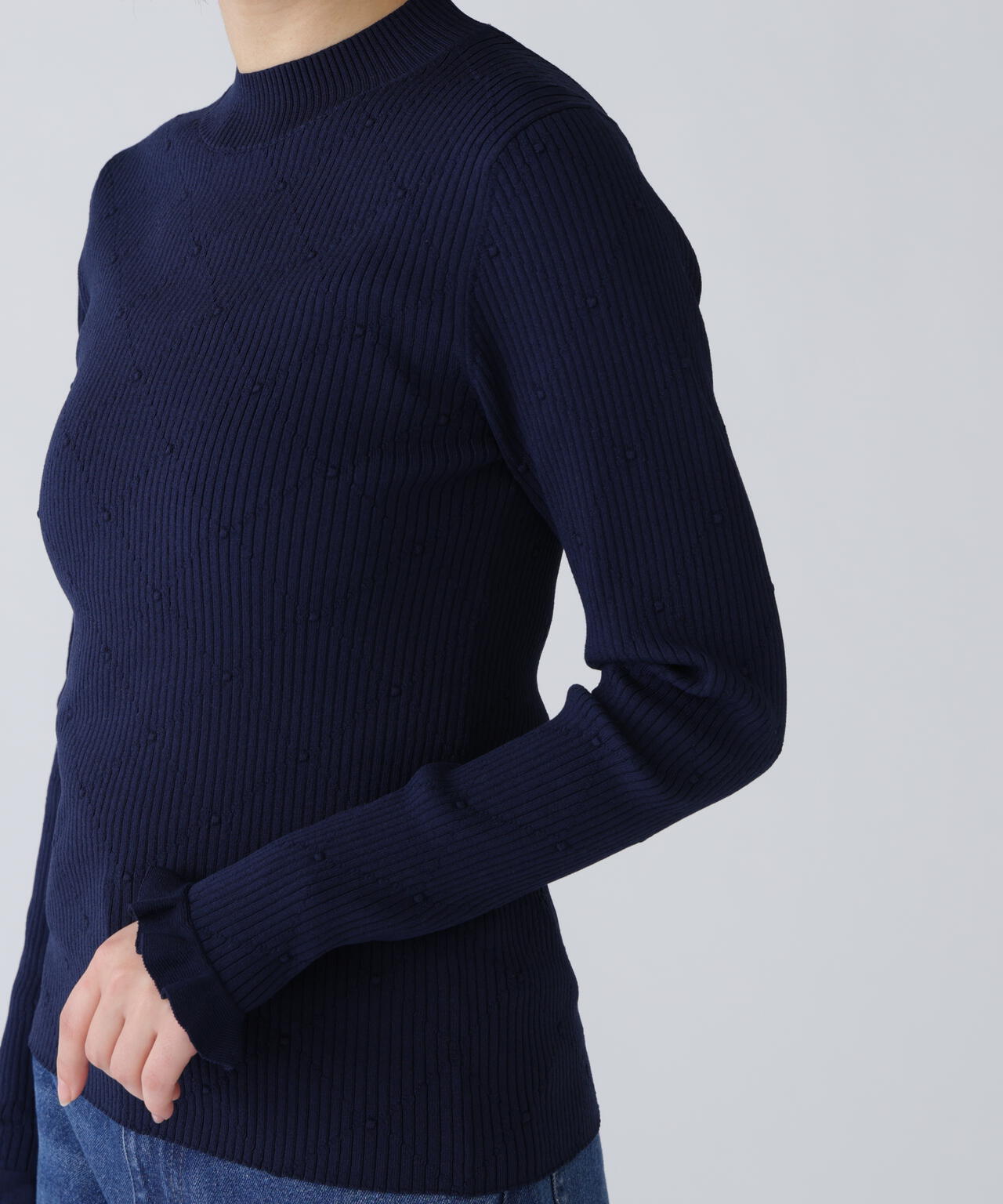 好きを着て気分が上がる】ドットジャガードニット | NAVYNAVY