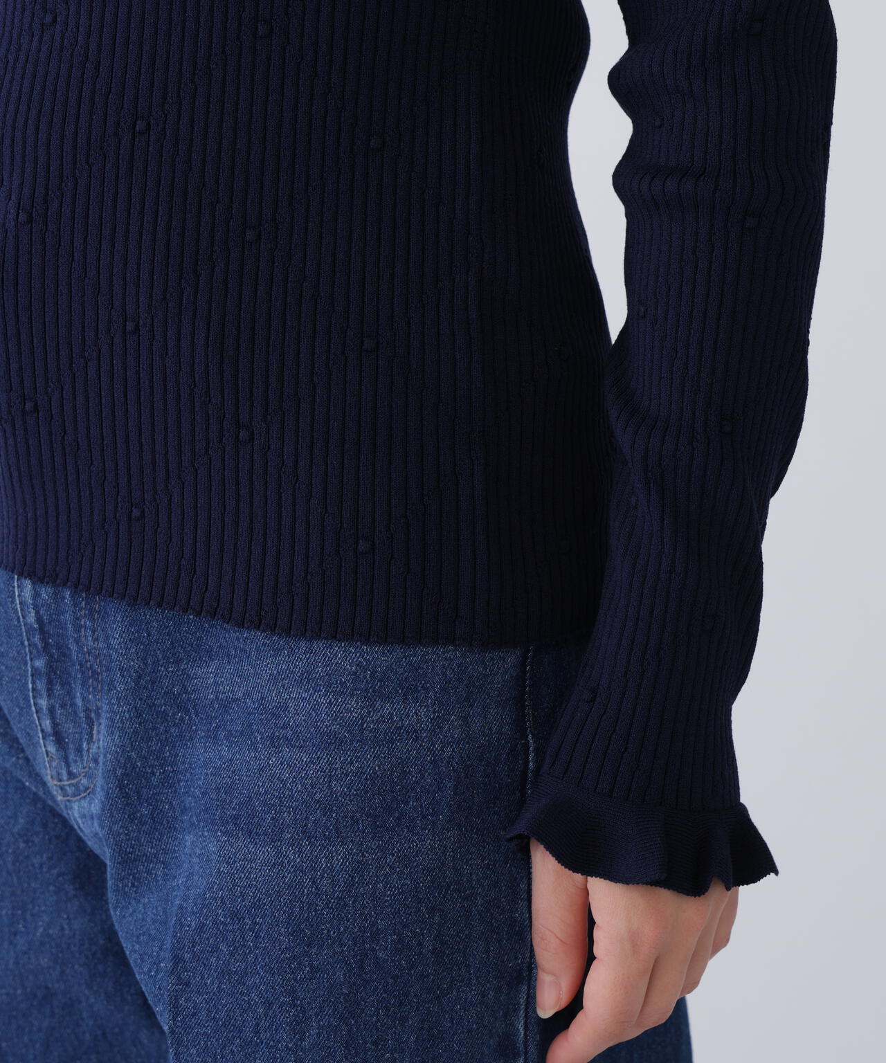 【好きを着て気分が上がる】ドットジャガードニット