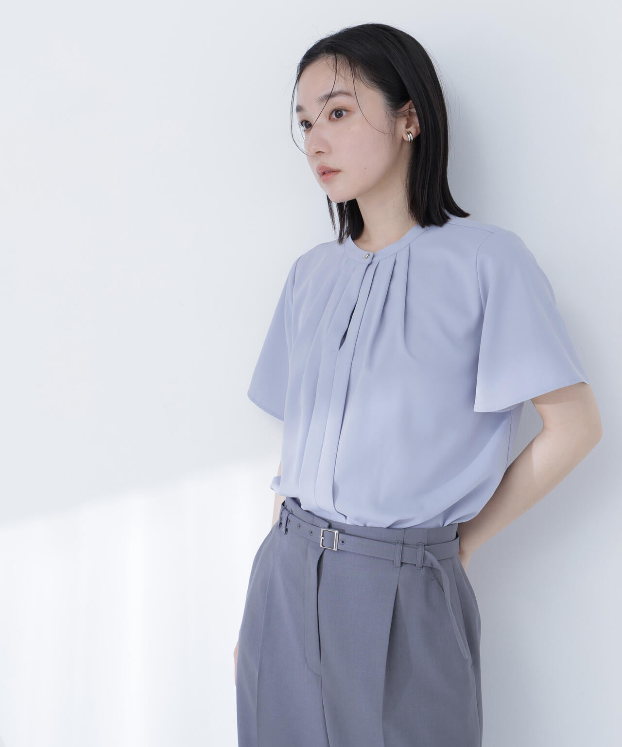 6/16 ～6/18 2buy10%OFF 対象商品】フロントタックブラウス半袖