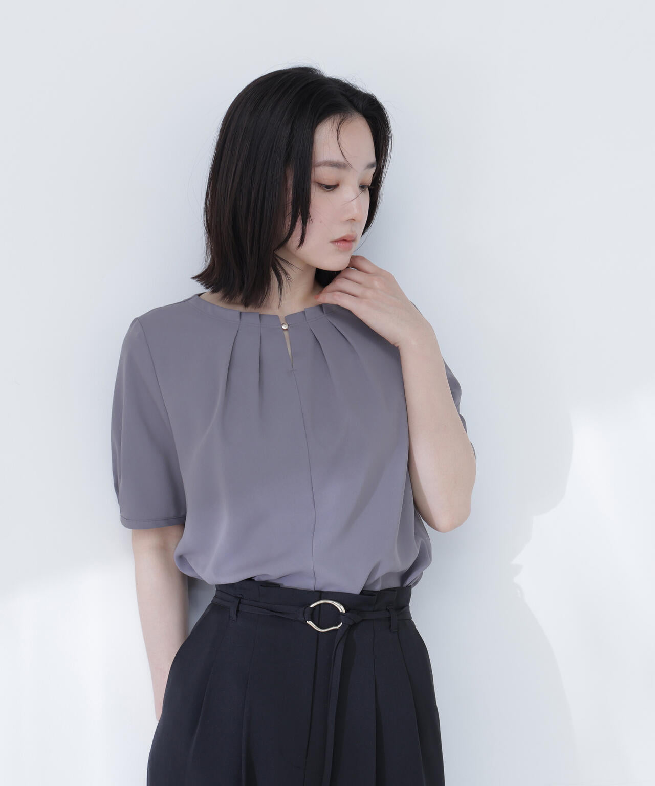 ネックタックブラウス半袖 | NATURAL BEAUTY BASIC（ナチュラル