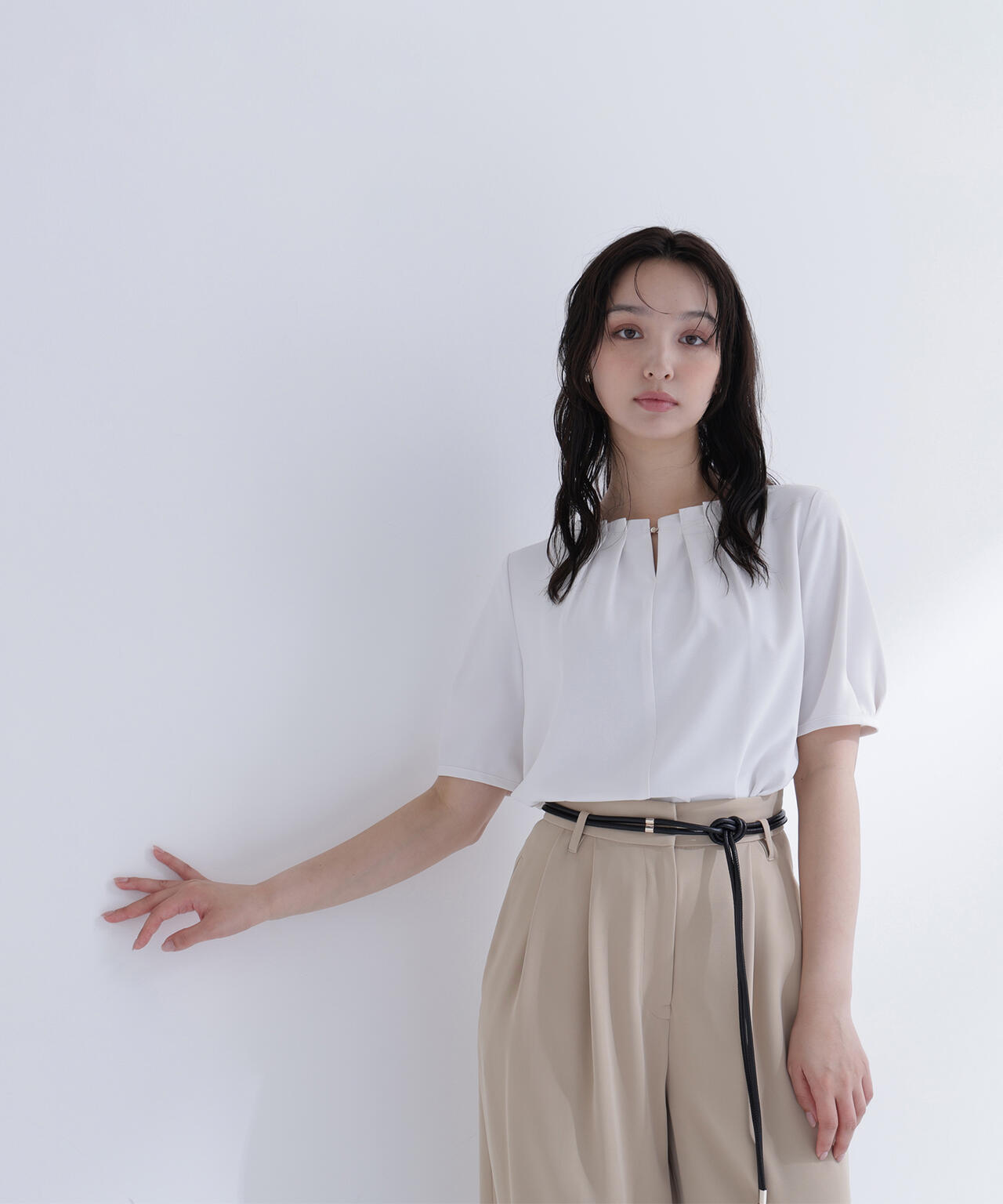 ネックタックブラウス半袖 | NATURAL BEAUTY BASIC（ナチュラル