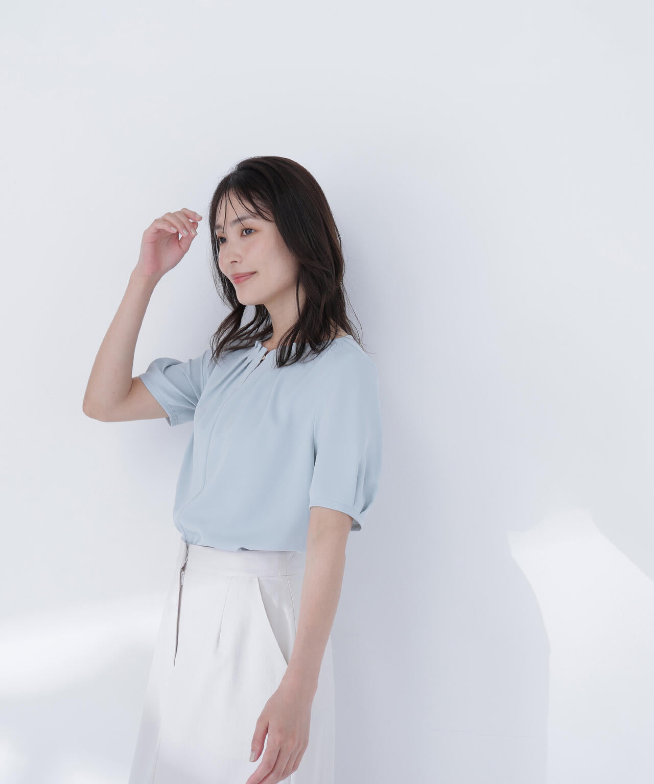 ネックタックブラウス半袖 | NATURAL BEAUTY BASIC（ナチュラル