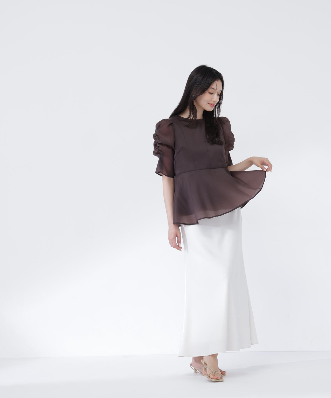 シアーペプラムブラウス半袖 | NATURAL BEAUTY BASIC（ナチュラル