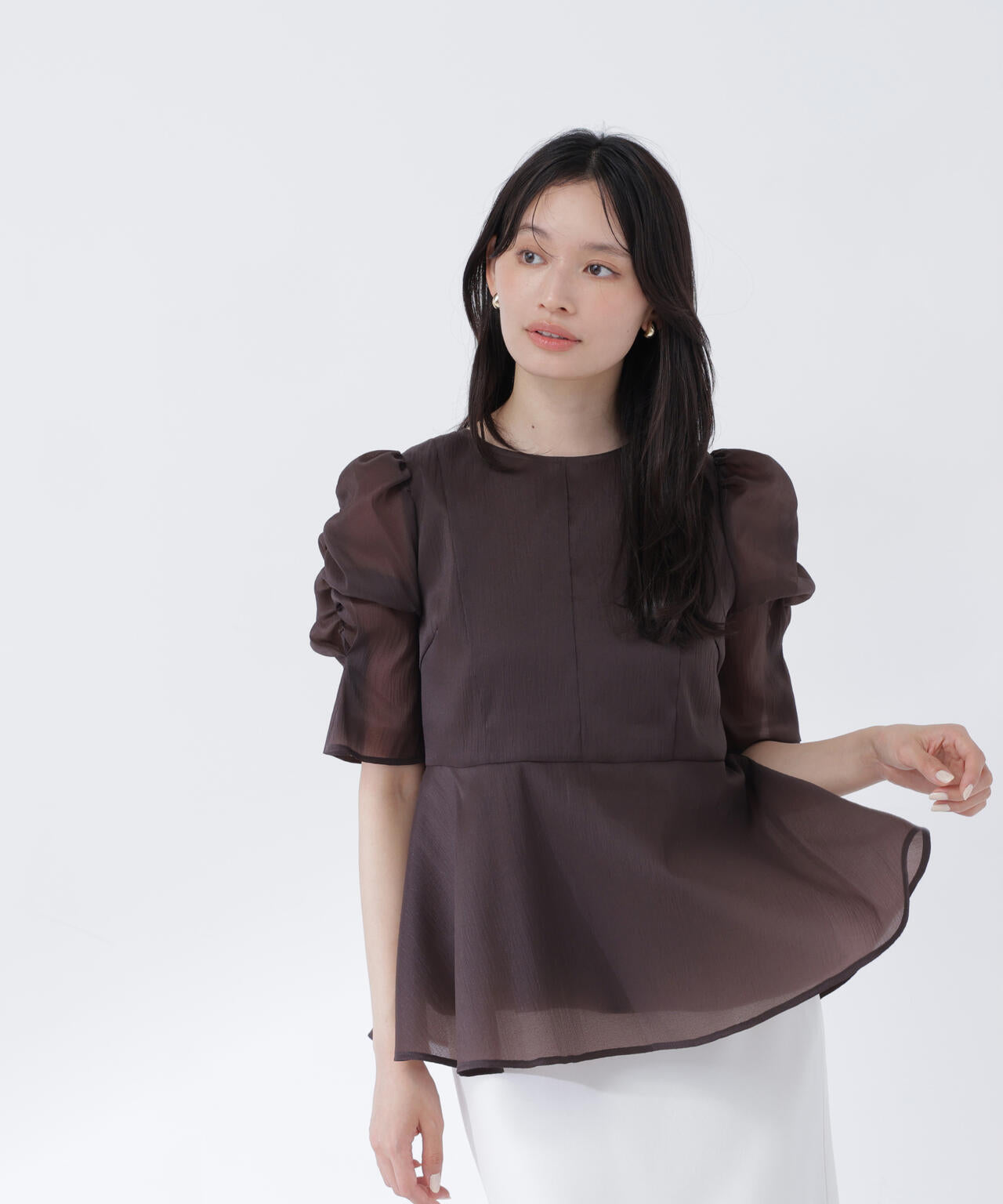 シアーペプラムブラウス半袖 | NATURAL BEAUTY BASIC（ナチュラル