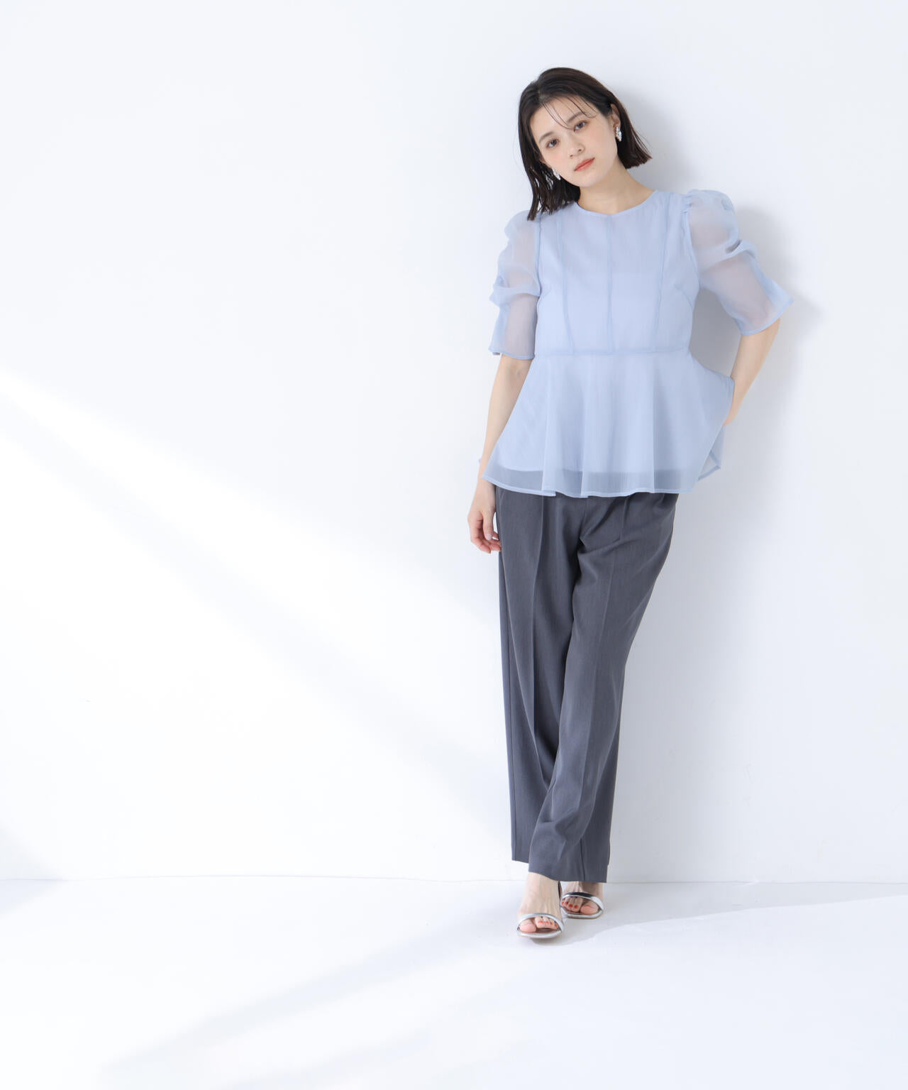 シアーペプラムブラウス半袖 | NATURAL BEAUTY BASIC（ナチュラル