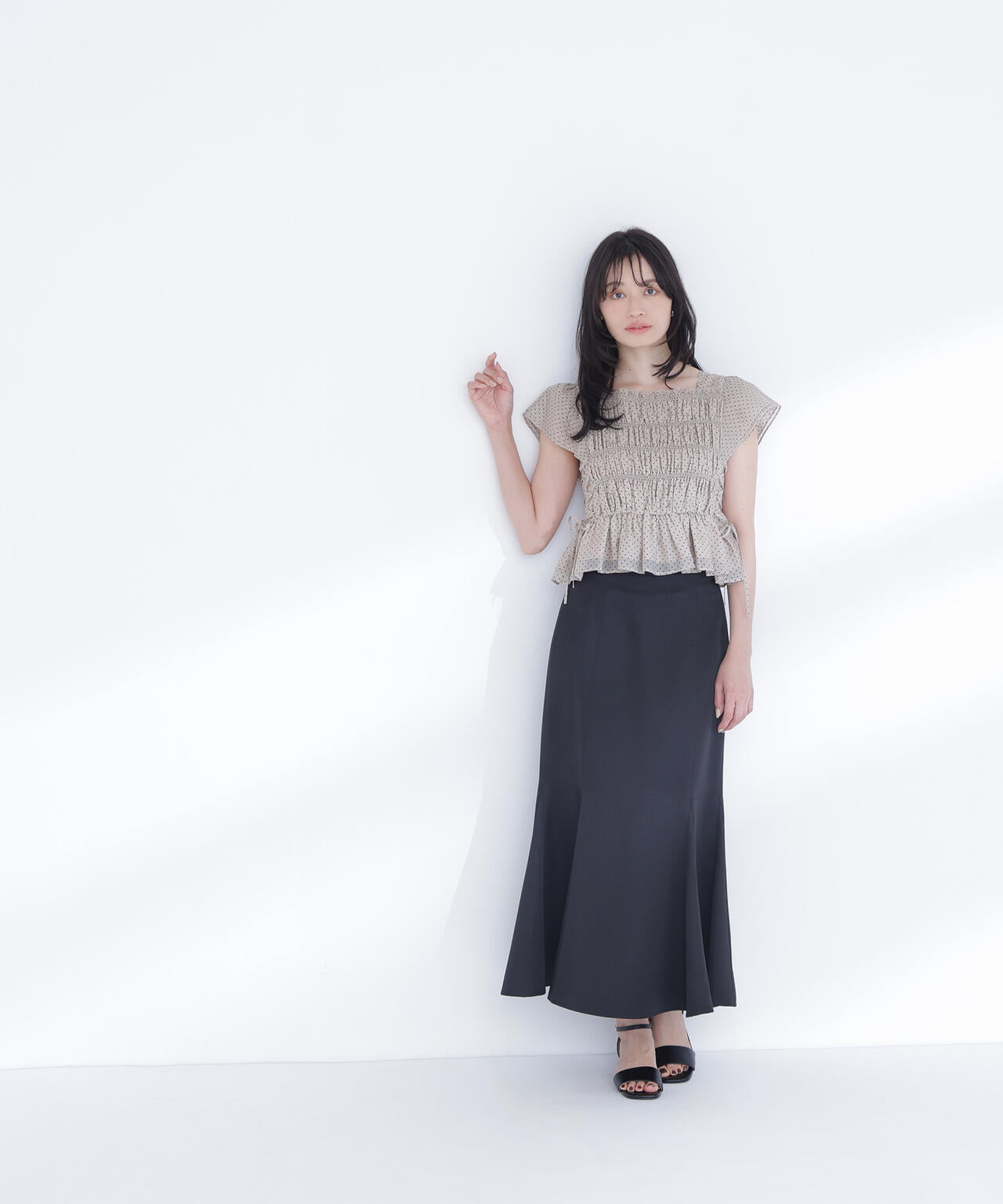 レースアップフリルブラウス | NATURAL BEAUTY BASIC（ナチュラル
