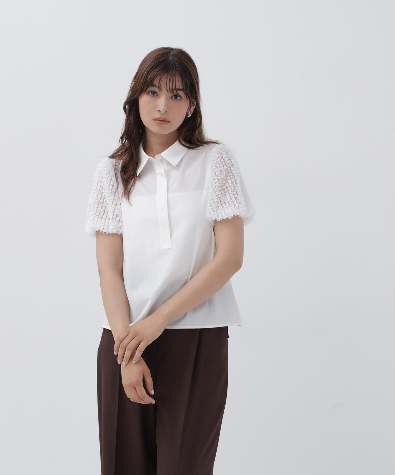 フリルチュールブラウス | NATURAL BEAUTY BASIC（ナチュラル