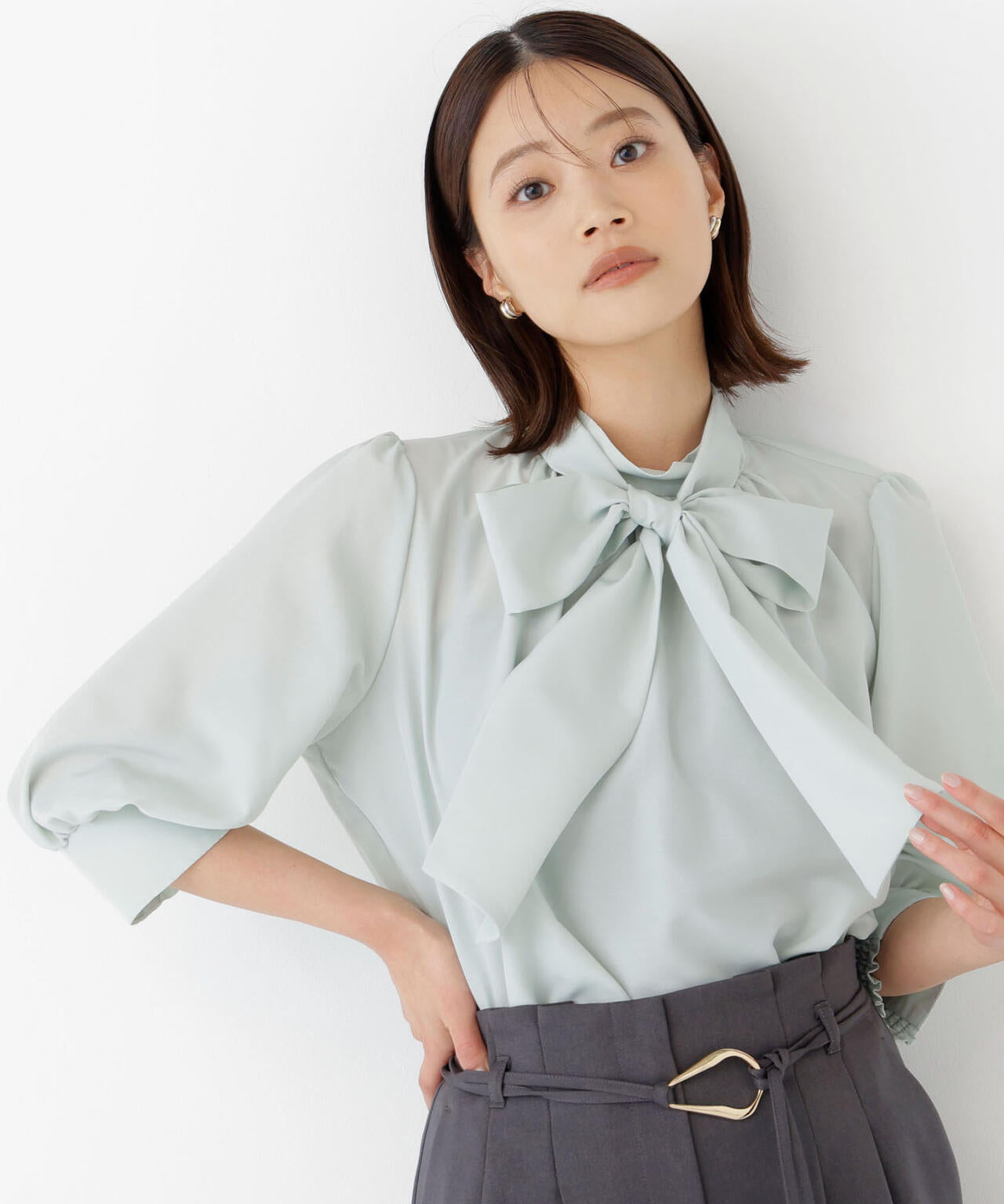 Sov. ボウタイブラウス リボン 花 38 リボンボウタイブラウス | NATURAL BEAUTY BASIC（ナチュラル