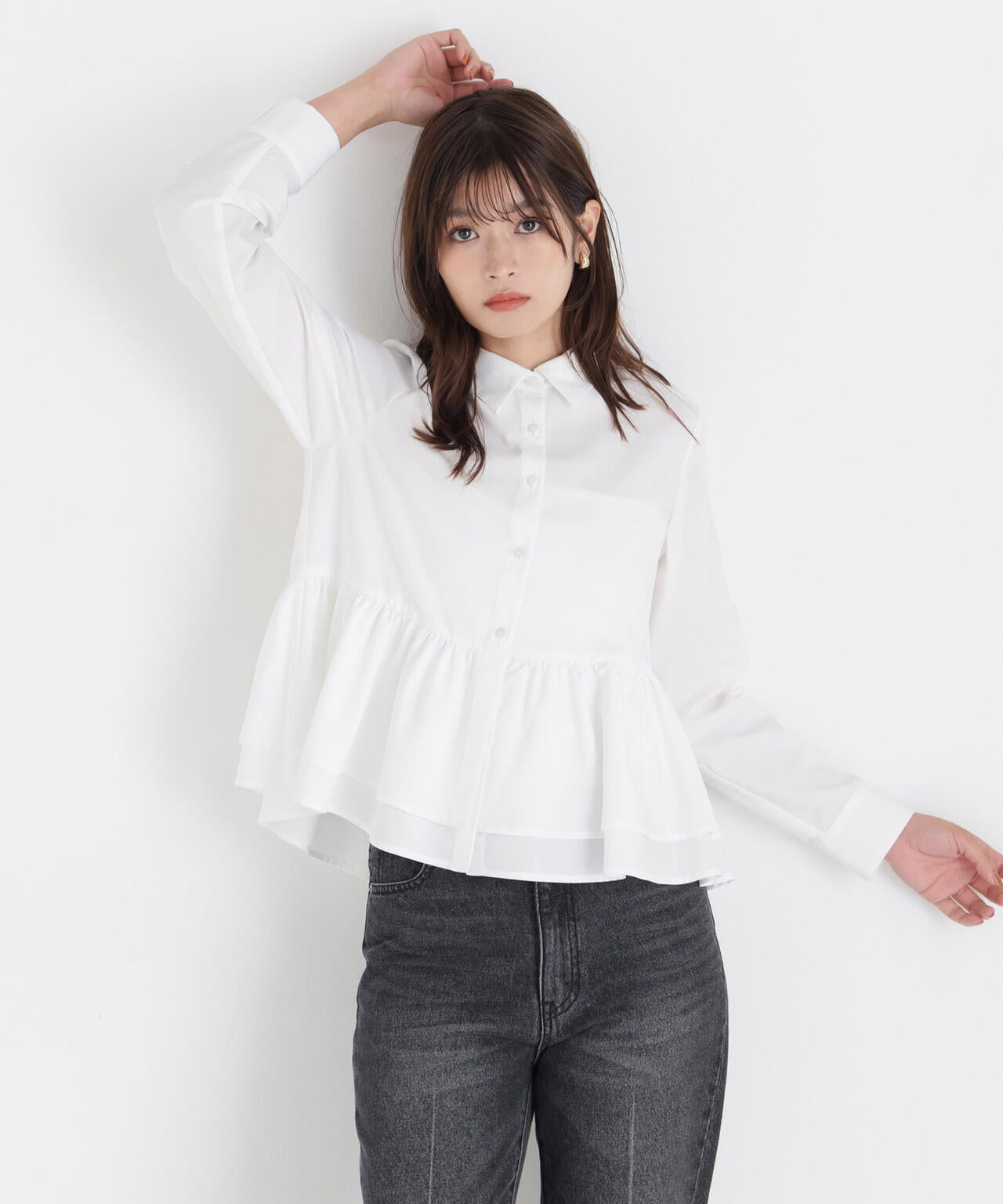 ペプラムティアードシャツ | NATURAL BEAUTY BASIC（ナチュラル