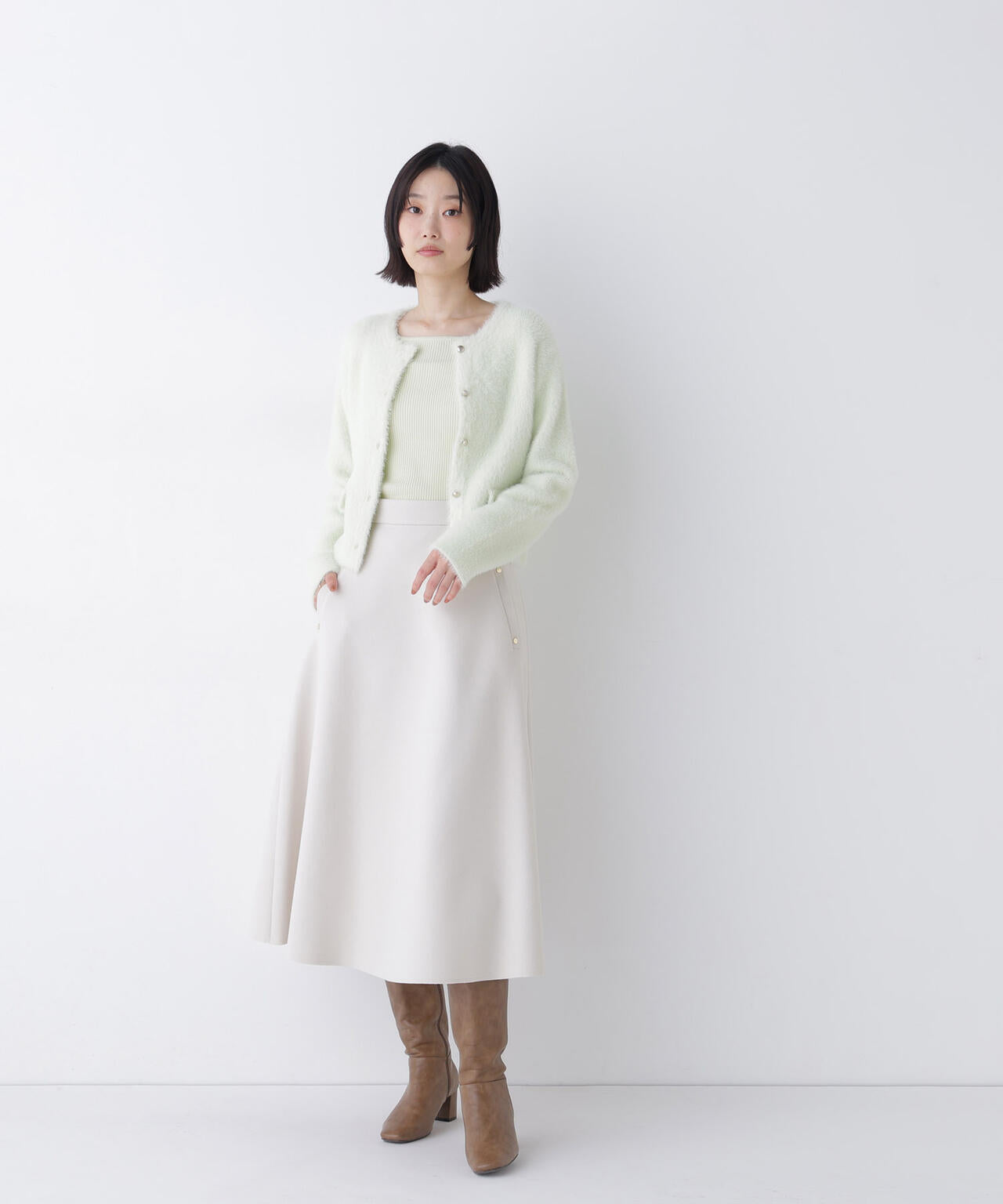 MASAKI MATSUSHIMA archive ロング フレアスカート 圧縮ジャージーシリーズ フレアスカート | NATURAL BEAUTY BASIC
