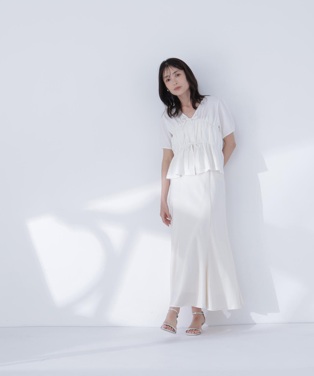 バイアスサテンナロースカート | NATURAL BEAUTY BASIC（ナチュラル