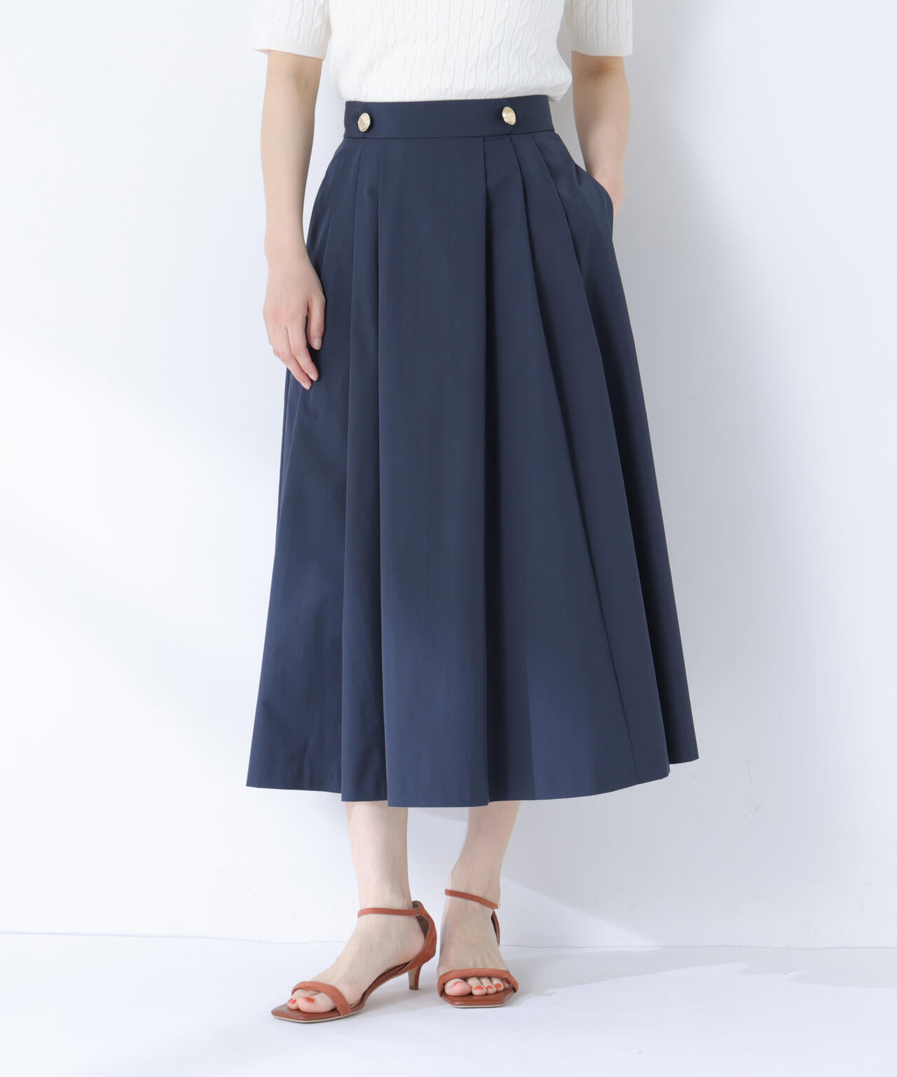 cen.マリンスカート/ skirt　ネイビー 撥水マリンフレアスカート | NATURAL BEAUTY BASIC（ナチュラル