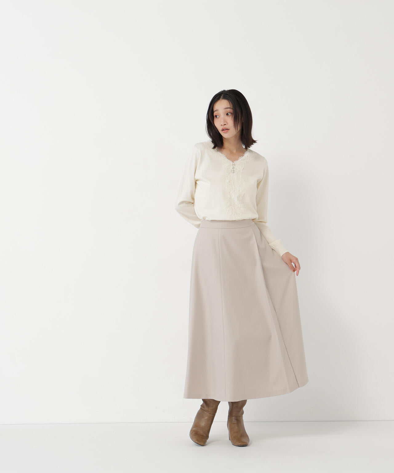 ビット付フレアスカート | NATURAL BEAUTY BASIC（ナチュラル