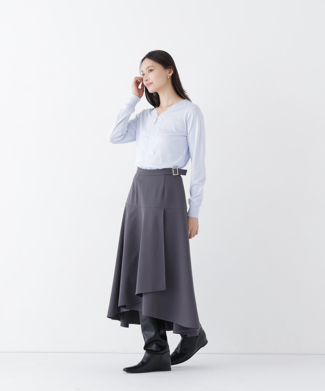 アシメラッフルスカート | NATURAL BEAUTY BASIC（ナチュラル