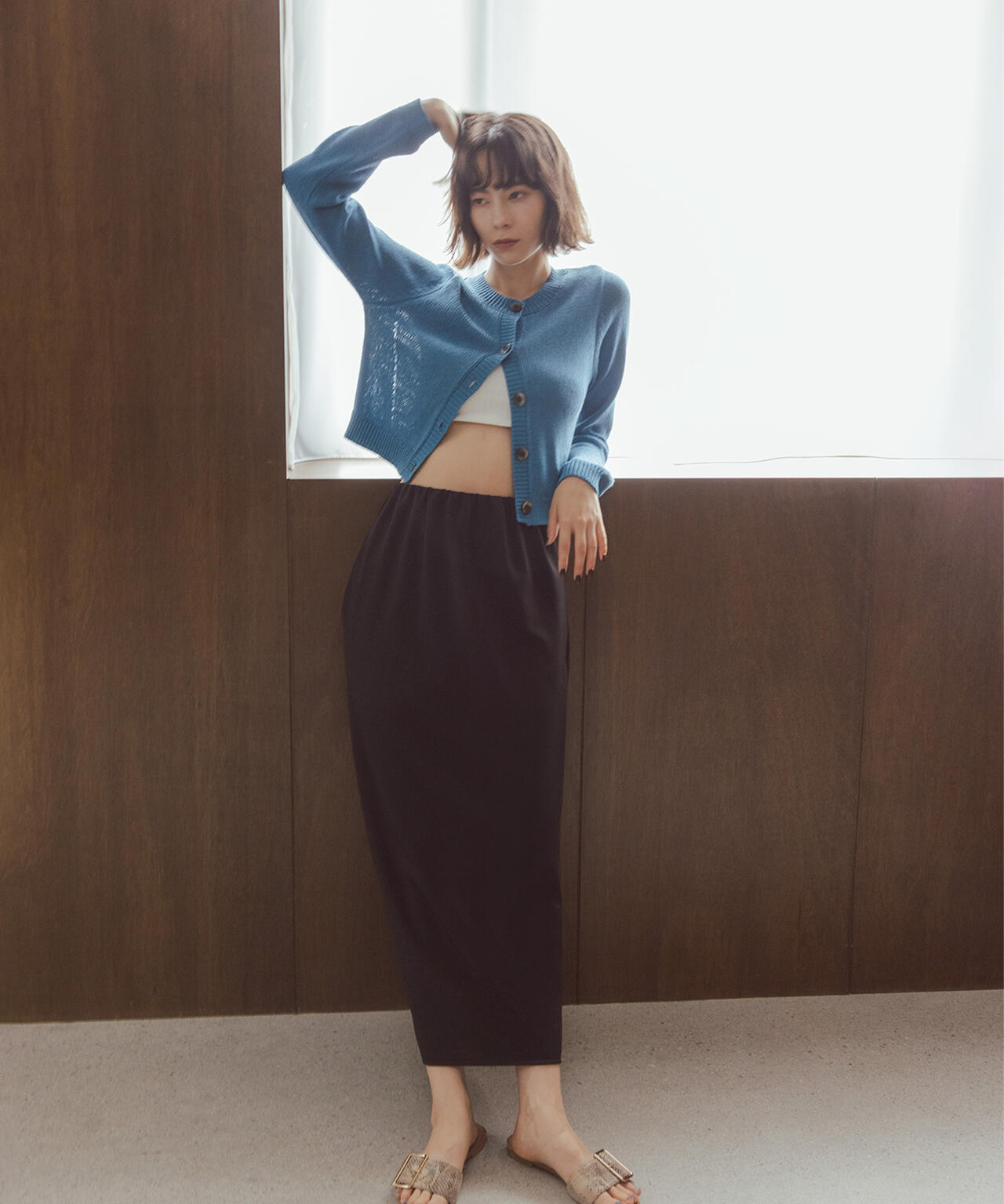 サマー・ライフパフォーマンス向上＞ジャージーストレートスカート