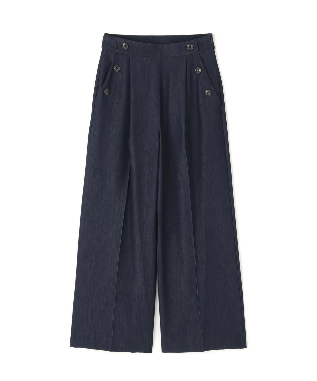 NATURAL BEAUTY BASIC パンツセットアップ ネイビー SとM デニムライク