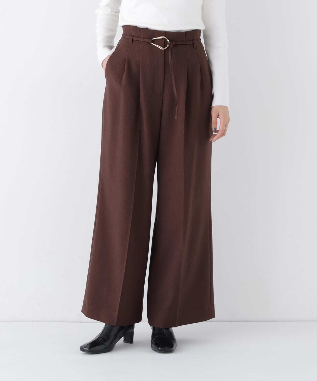 CLASSY.11月号掲載＞ダブルベルトワイドパンツ | NATURAL BEAUTY BASIC