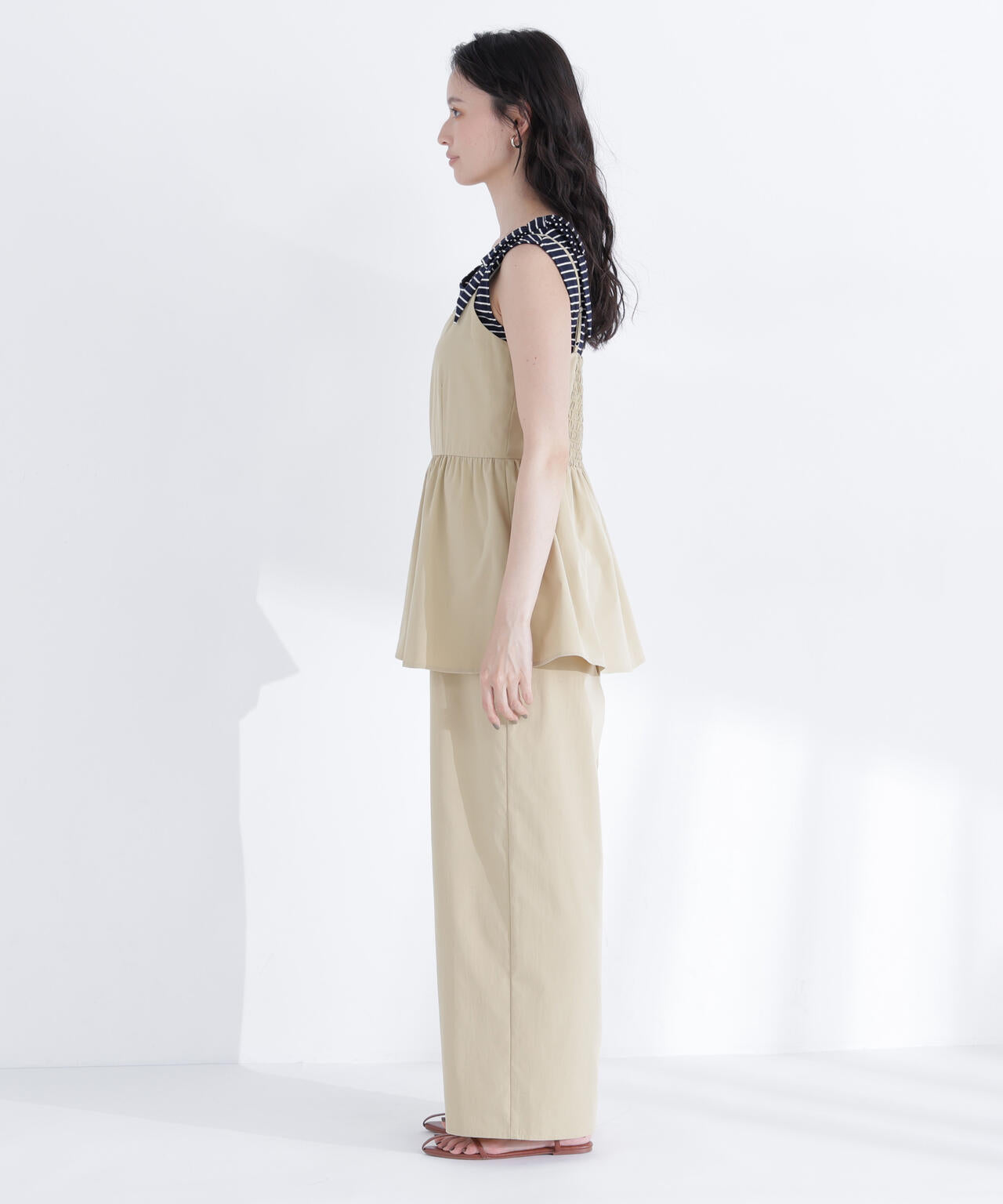 6/16 ～6/18 2buy10%OFF 対象商品】撥水ペプラムオールインワン