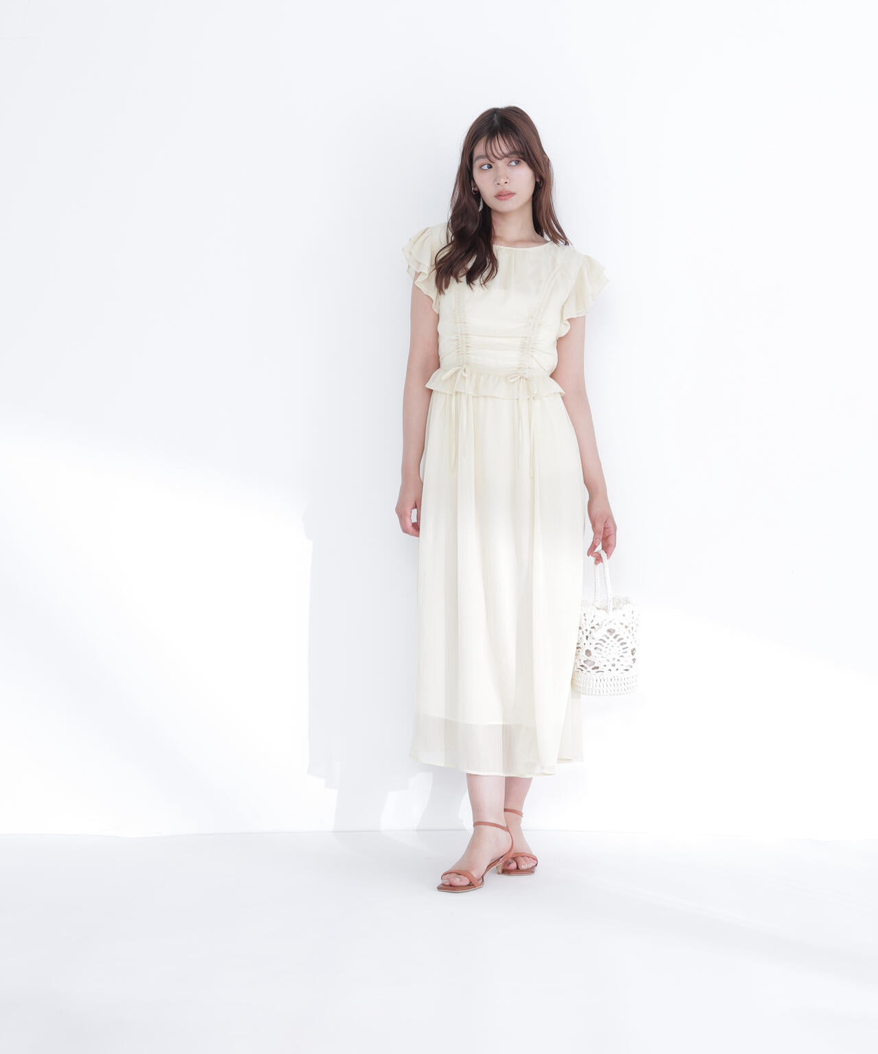ドロストギャザー楊柳ワンピース | NATURAL BEAUTY BASIC（ナチュラル