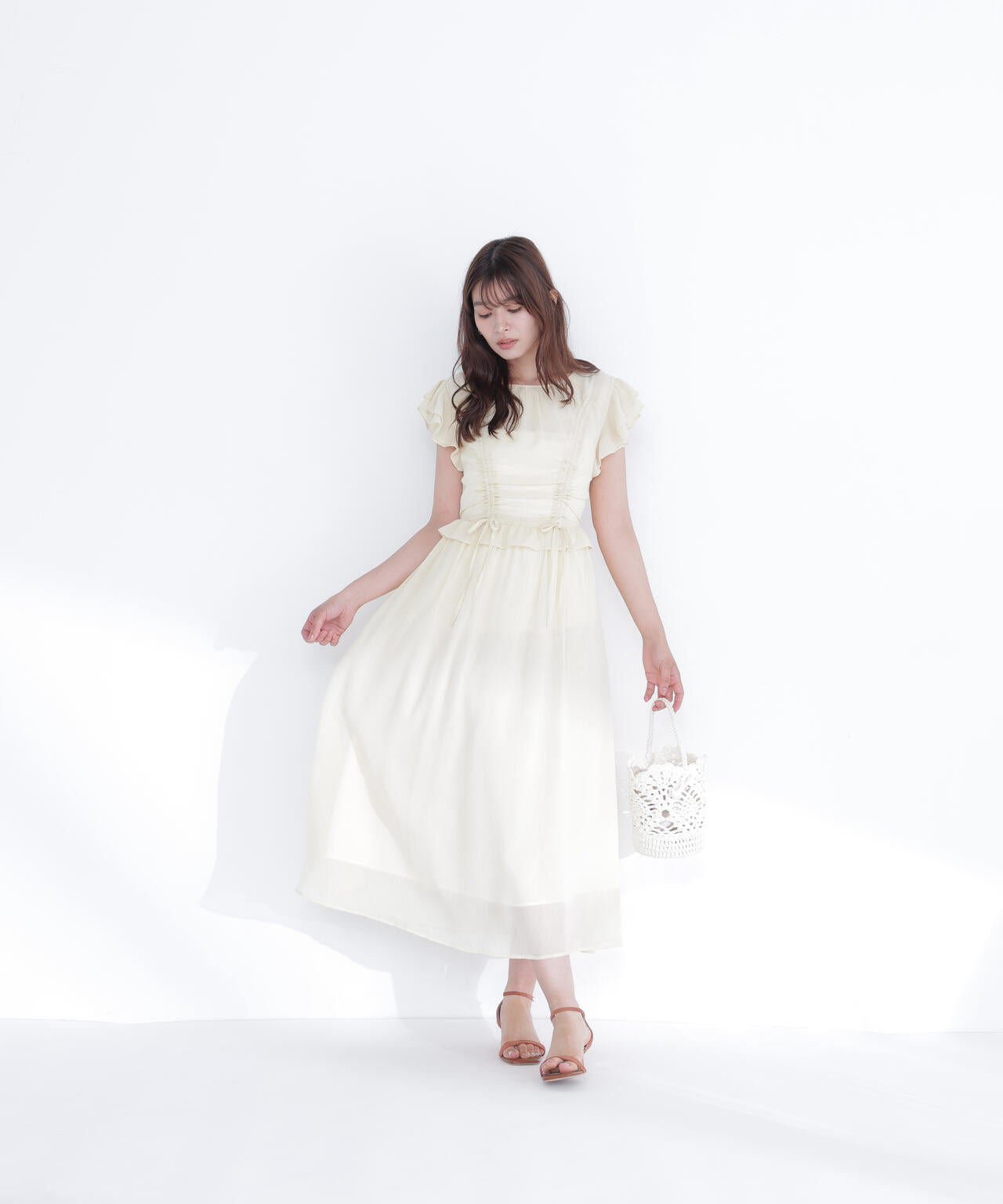 ドロストギャザー楊柳ワンピース | NATURAL BEAUTY BASIC（ナチュラル