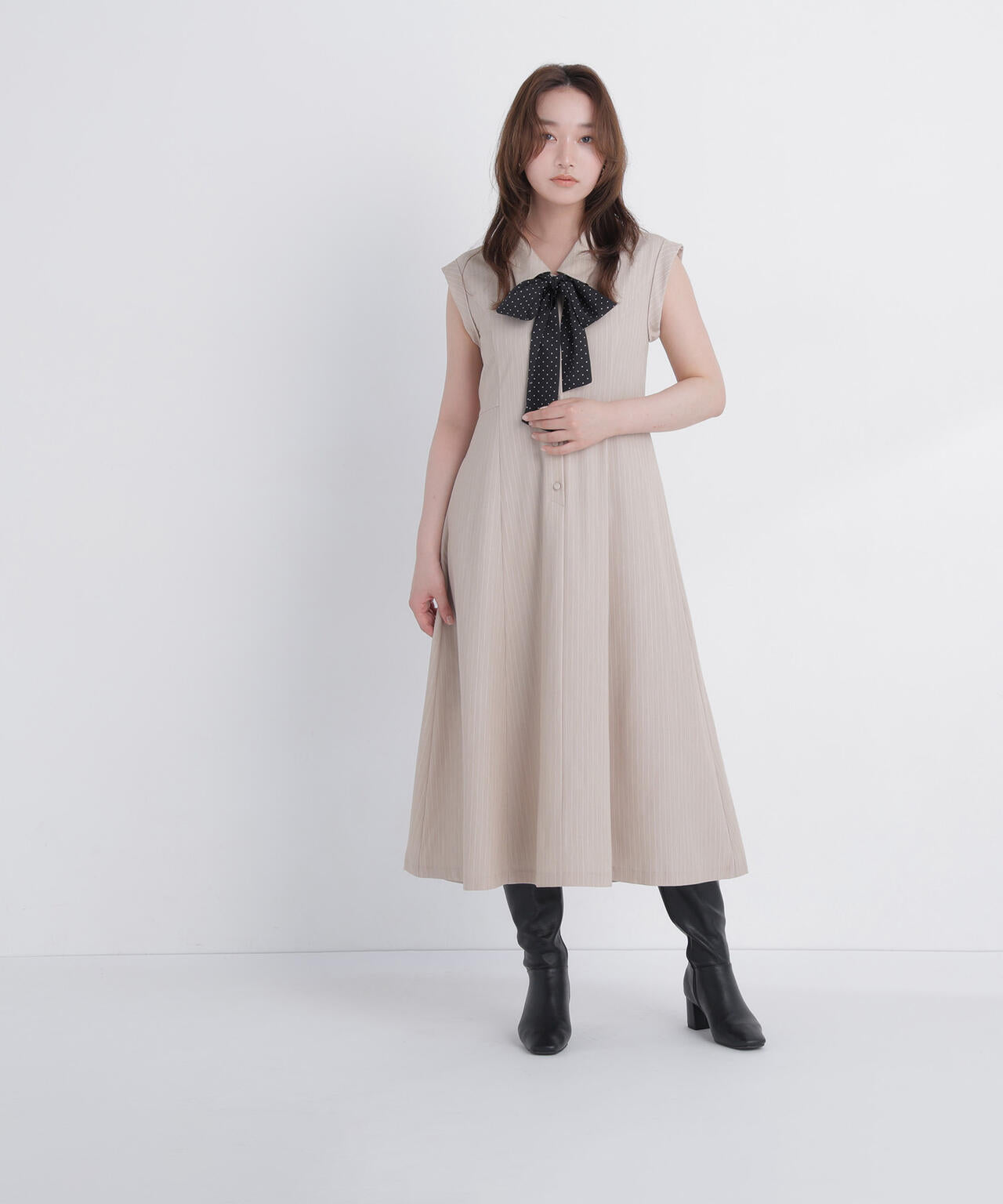 シャツカラードットタイワンピース | NATURAL BEAUTY BASIC