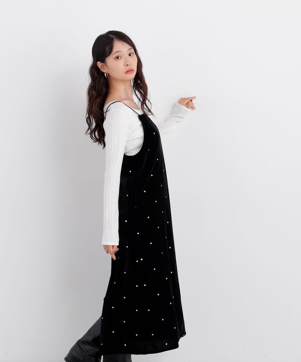 ベロアドット刺繍キャミワンピース | N. Natural Beauty Basic*（エヌ