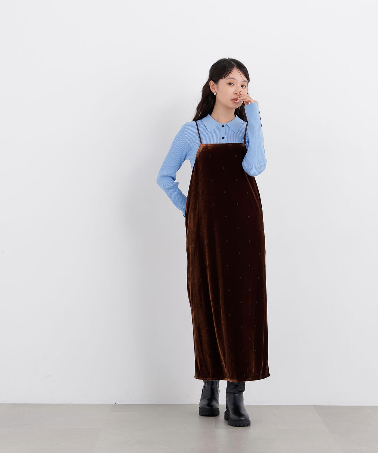 ベロアドット刺繍キャミワンピース | N. Natural Beauty Basic*（エヌ