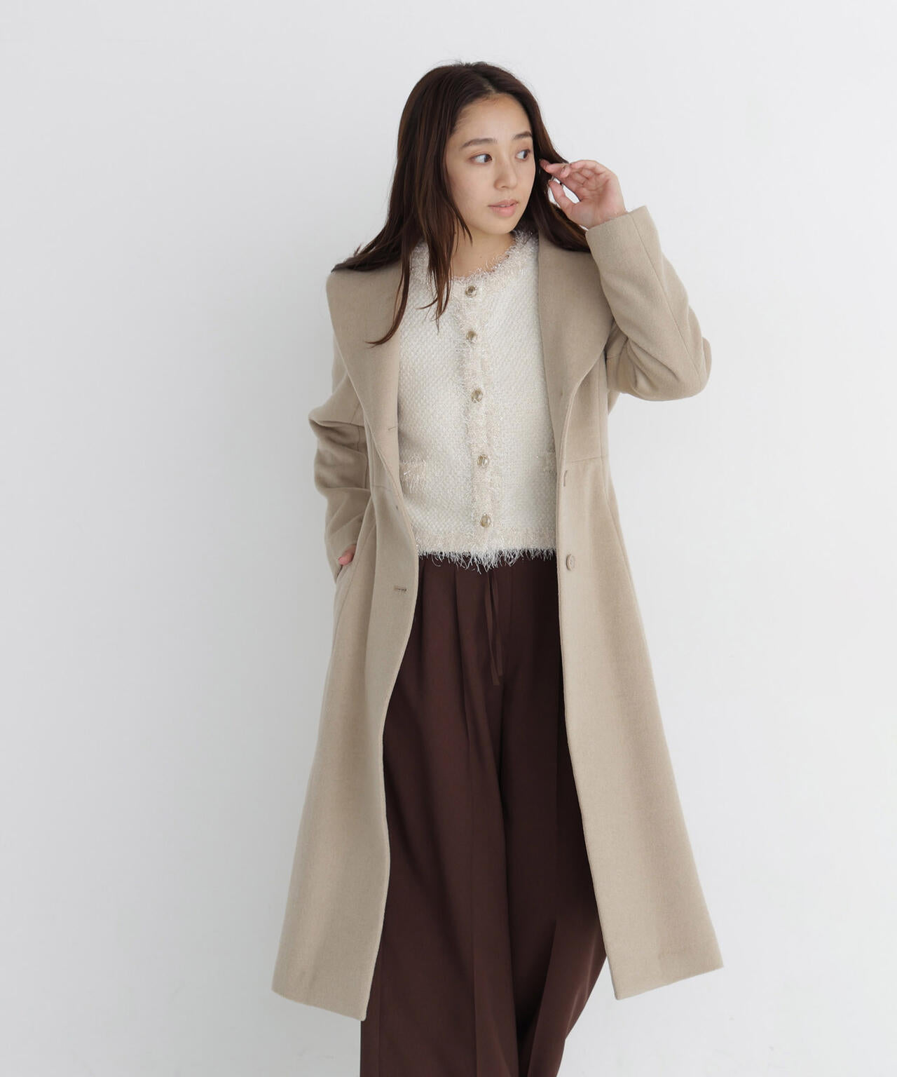 ショールカラーベルテッドコート | NATURAL BEAUTY BASIC（ナチュラル