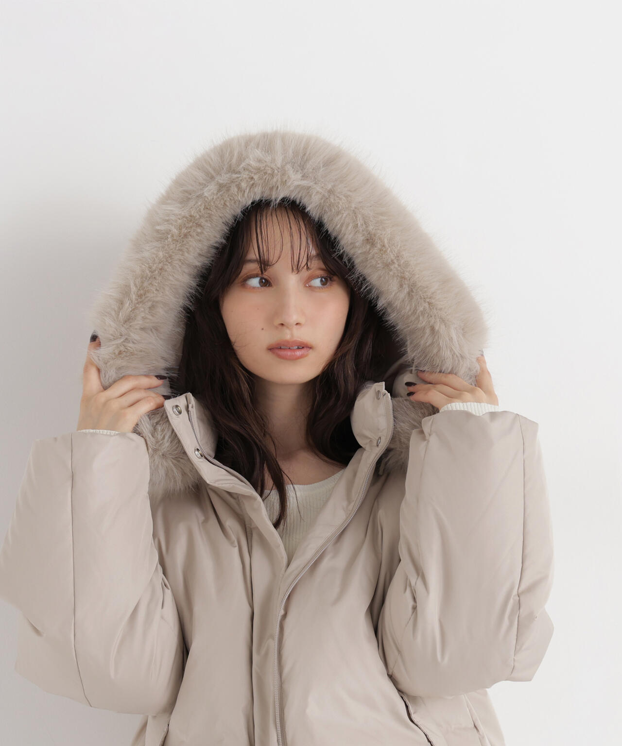 フードファーショートダウン | NATURAL BEAUTY BASIC（ナチュラル