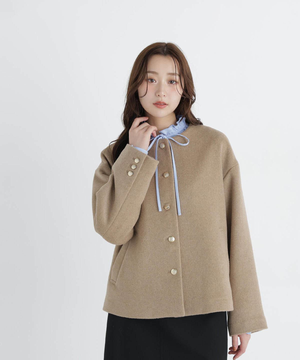 ＜EC限定カラー：モカ＞＜ちょうど、いい服＞“いつもの”が見違えるハーフコート