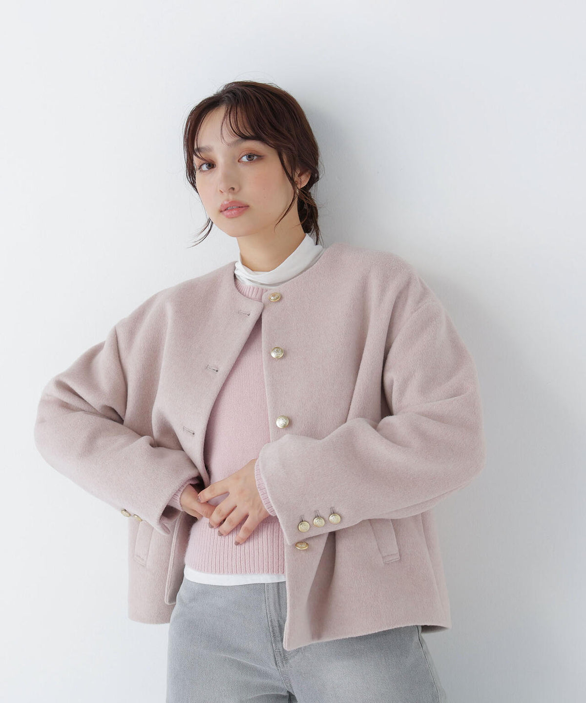 ＜EC限定カラー：モカ＞＜ちょうど、いい服＞“いつもの”が見違えるハーフコート