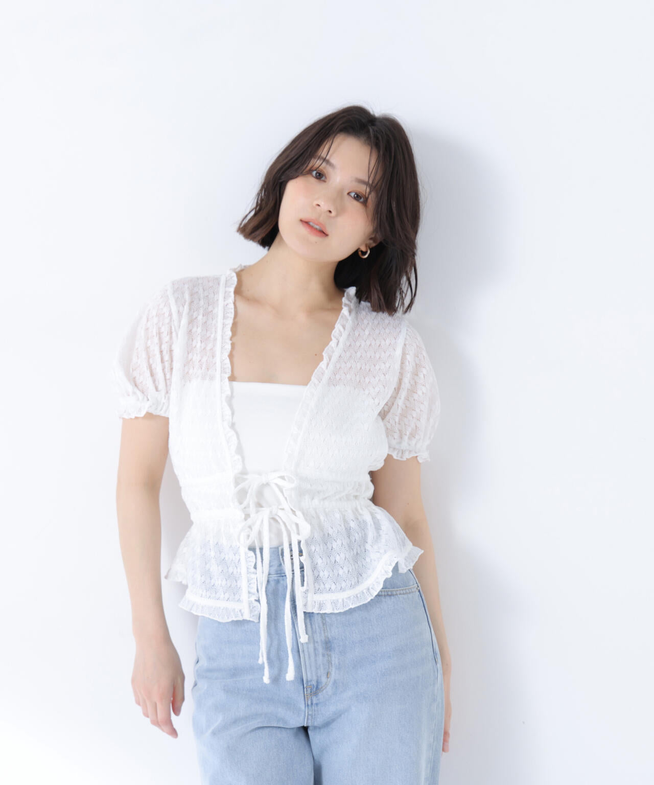 クロシェカットカーディガン | NATURAL BEAUTY BASIC（ナチュラル