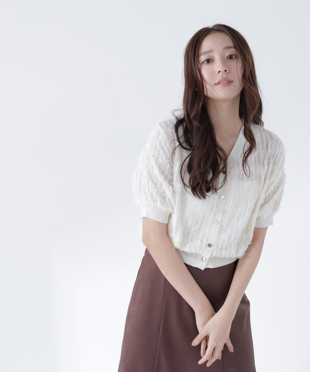 チュール刺繍シアーカーディガン | NATURAL BEAUTY BASIC（ナチュラル