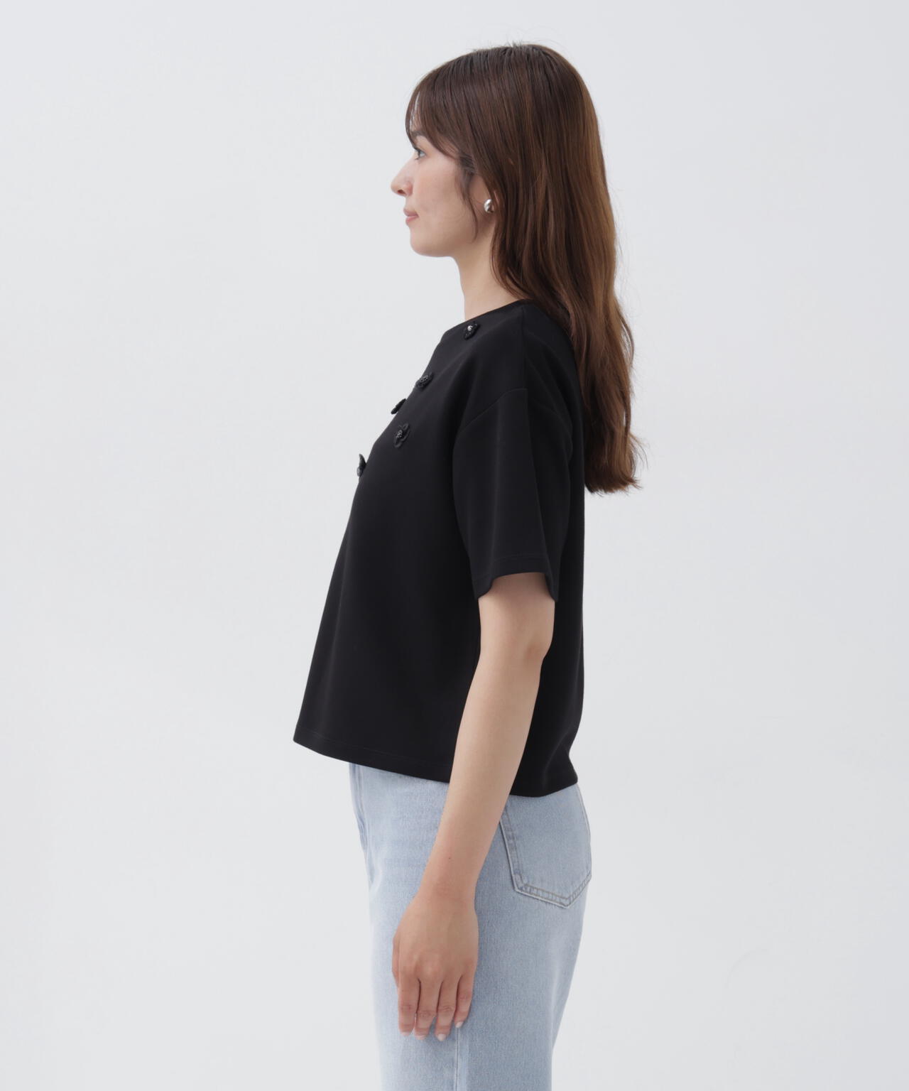 フラワーモチーフカットソー | NATURAL BEAUTY BASIC（ナチュラル