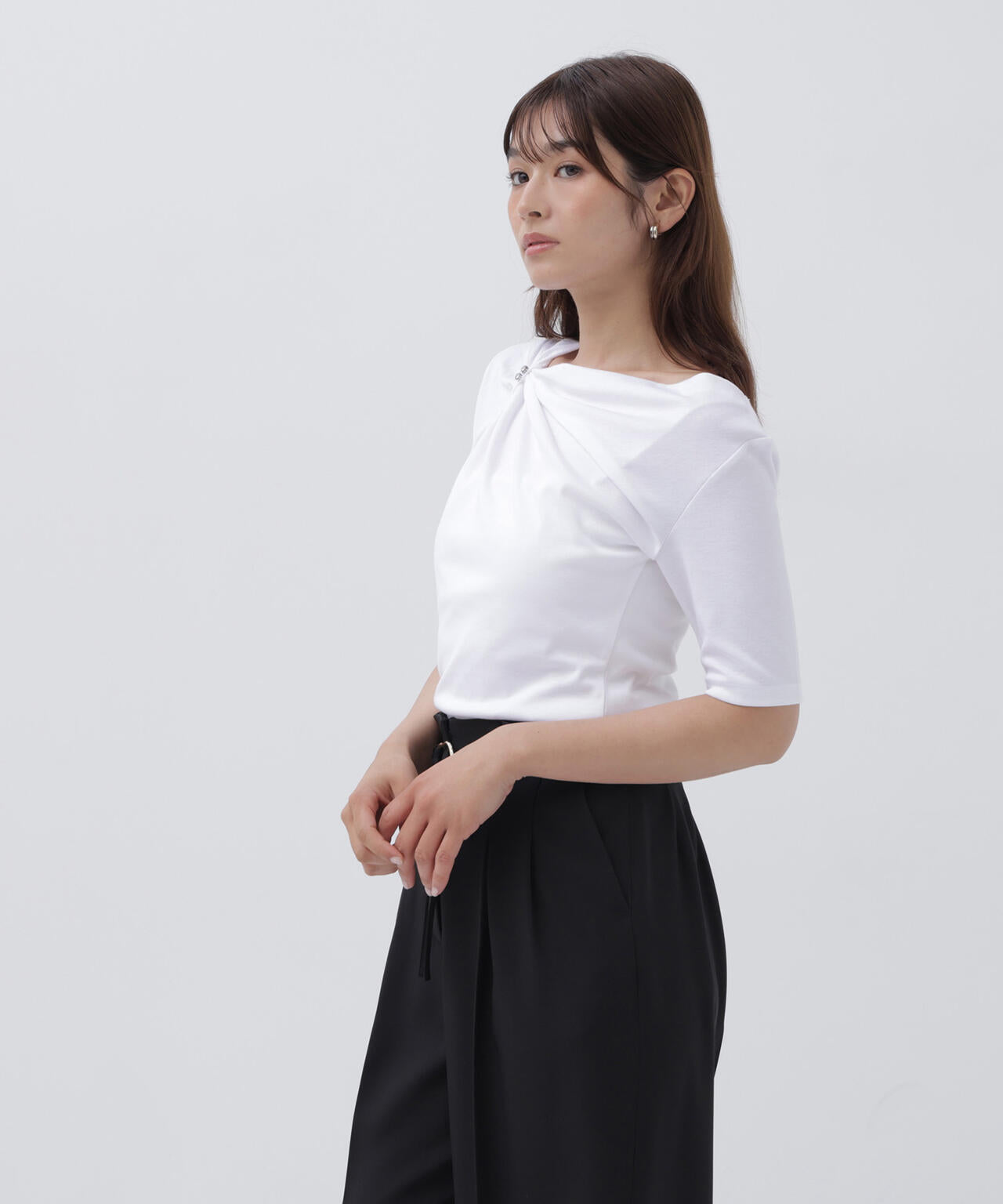 アシメドレープカットソー | NATURAL BEAUTY BASIC（ナチュラル
