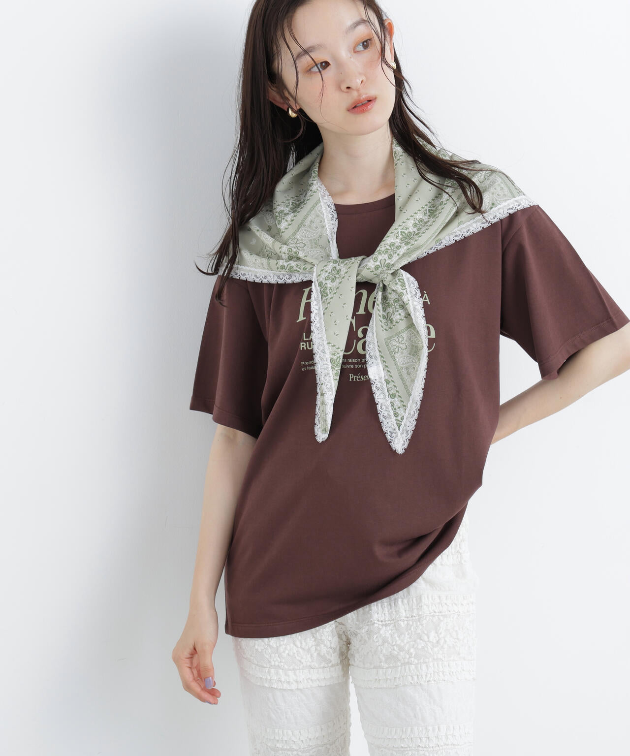 スカーフ付ビッグTシャツ | N. Natural Beauty Basic*（エヌ
