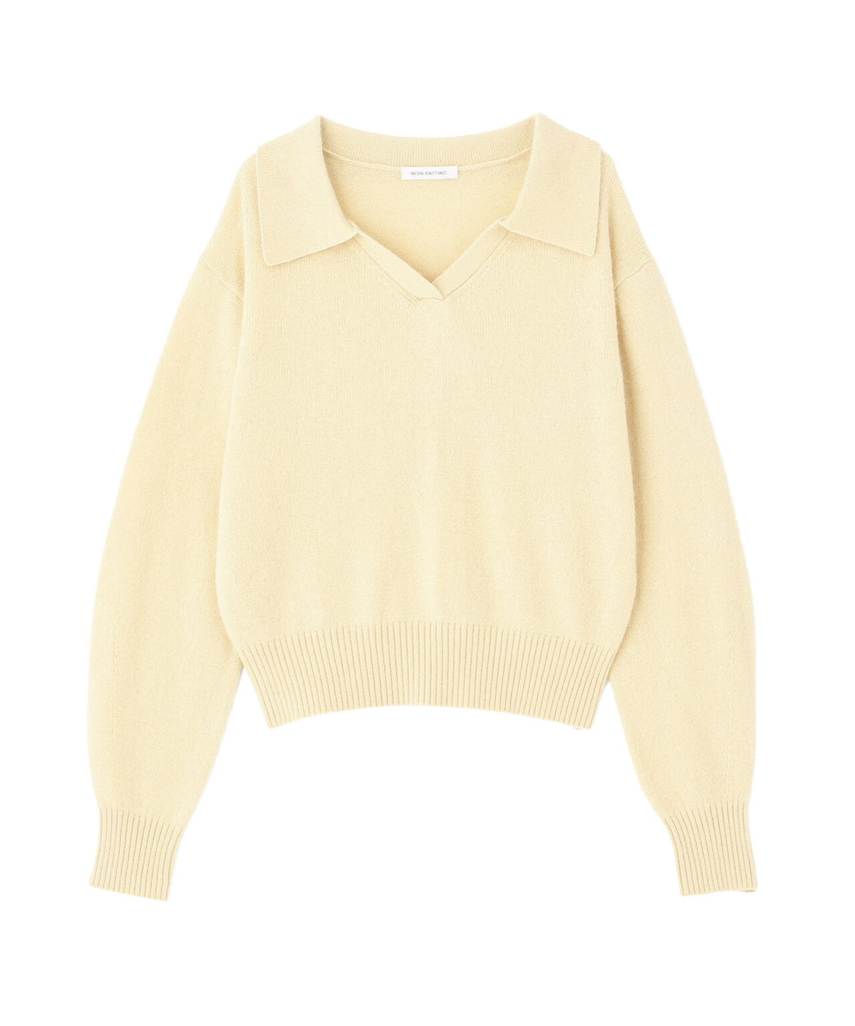 ＜EC限定カラー：ライトグリーン＞＜ちょうど、いい服＞品よく、ゆるく。スキッパーニット