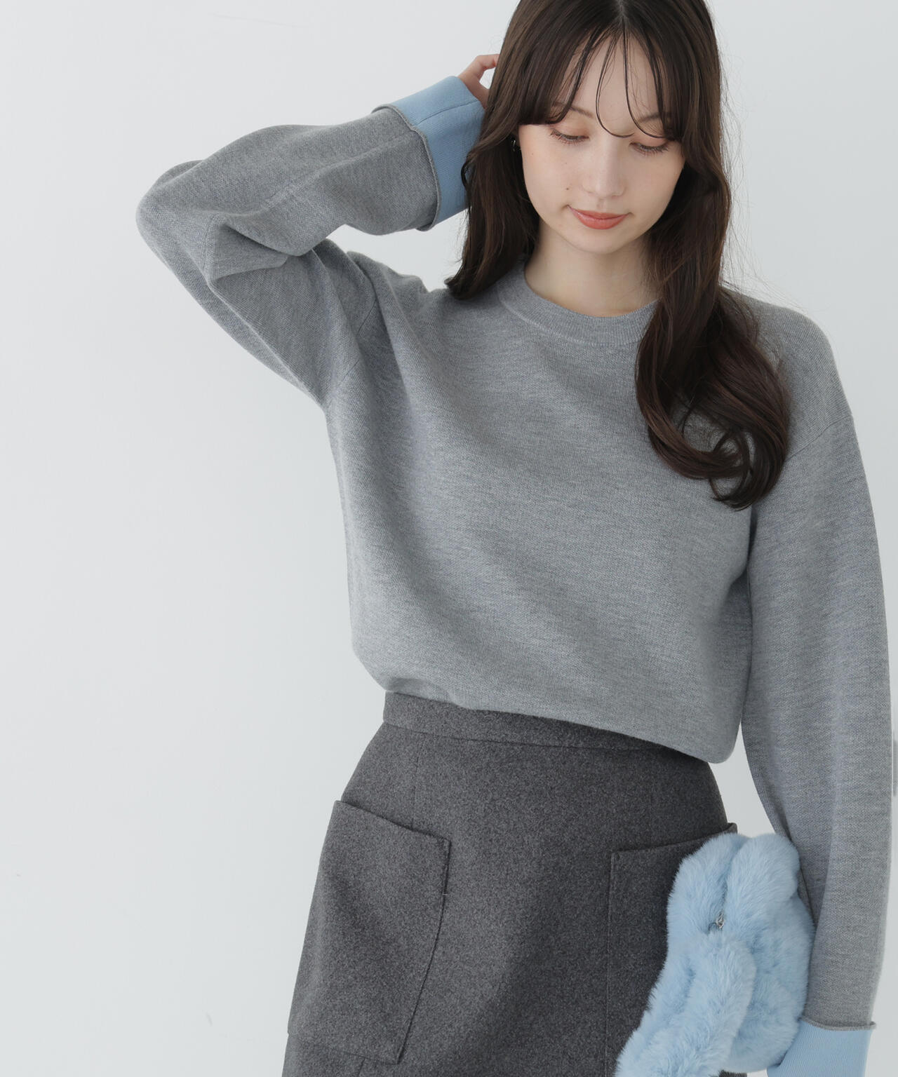 バイカラー接結ニット | NATURAL BEAUTY BASIC（ナチュラル