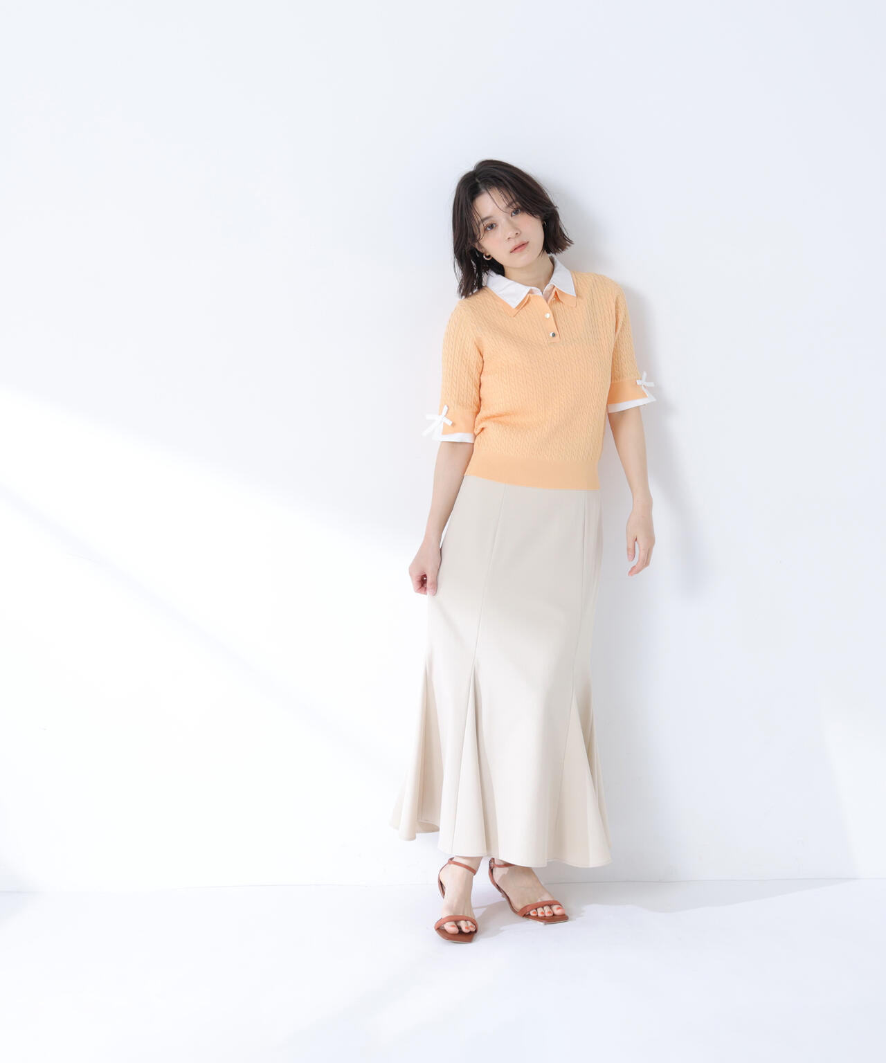 シャツドッキングケーブル半袖ニット | NATURAL BEAUTY BASIC