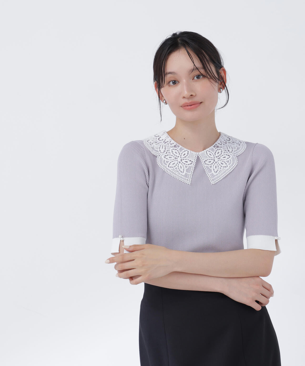 レースカラーニット | NATURAL BEAUTY BASIC（ナチュラルビューティー