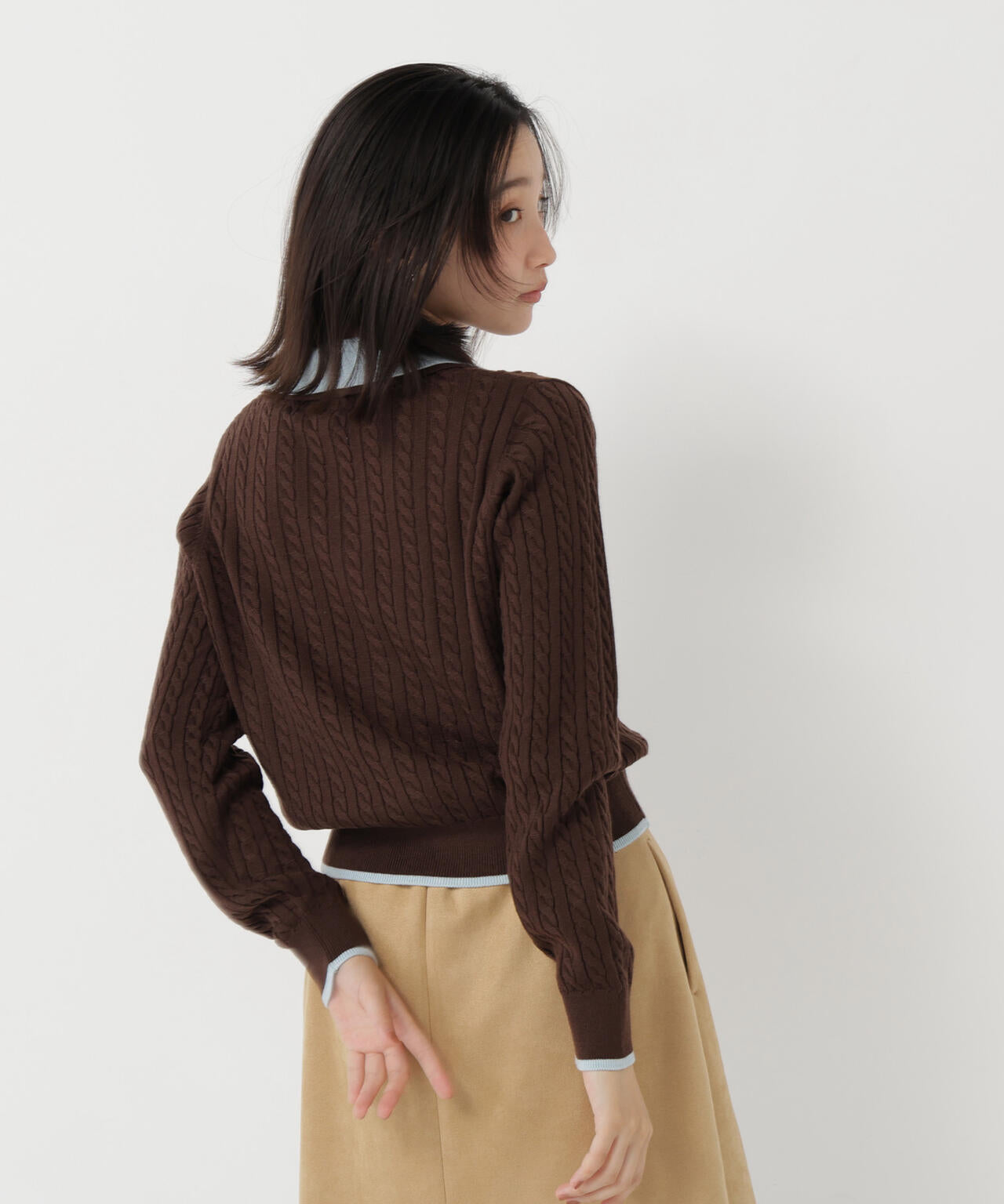ダブルカラーケーブルカーディガン | NATURAL BEAUTY BASIC