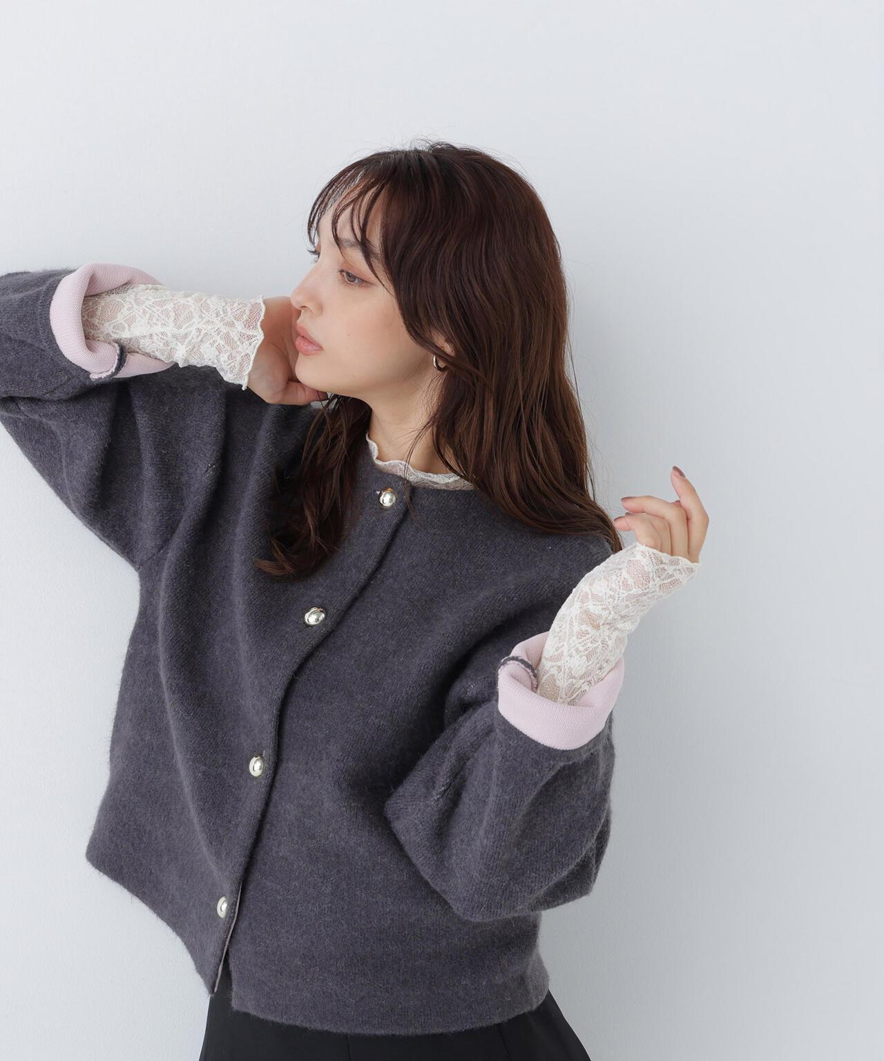 【CRYSTAL COLLECTION】ニットジャケット 接結ニットジャケット | NATURAL BEAUTY BASIC（ナチュラル