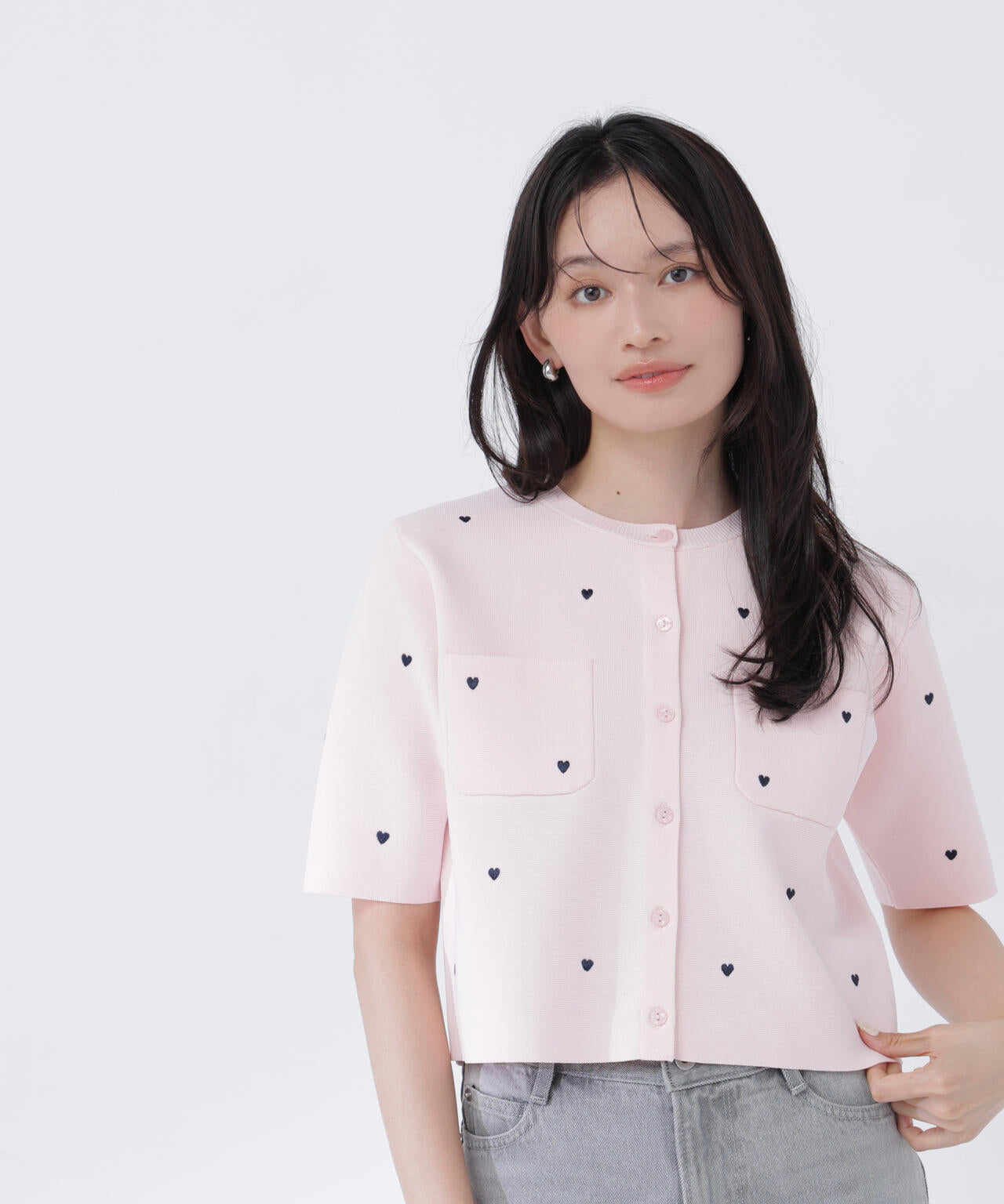追加生産予約】ハート刺繍ニットジャケット | NATURAL BEAUTY BASIC