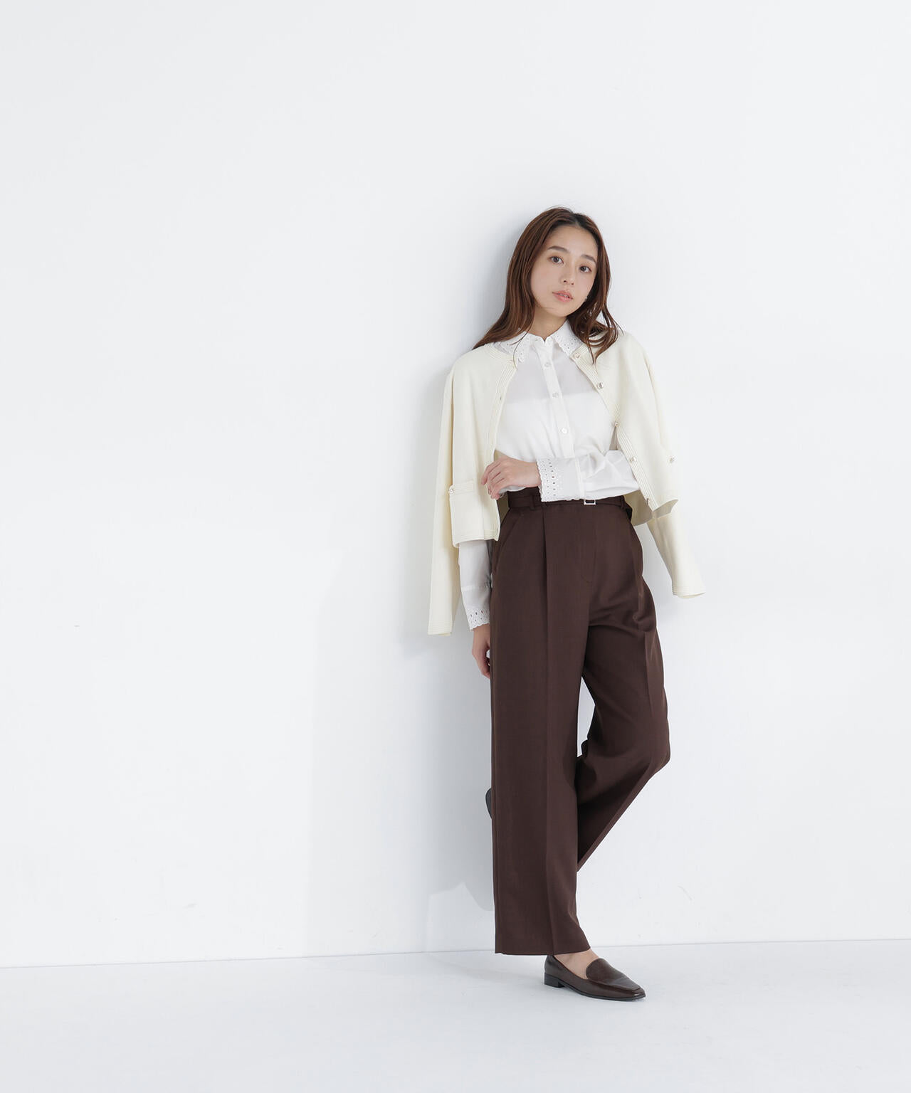 ヨーガンレール コットンシルクハンカチヘムロングカーディガン ナチュラル シルクブレンドカーディガン | NATURAL BEAUTY BASIC（ナチュラル